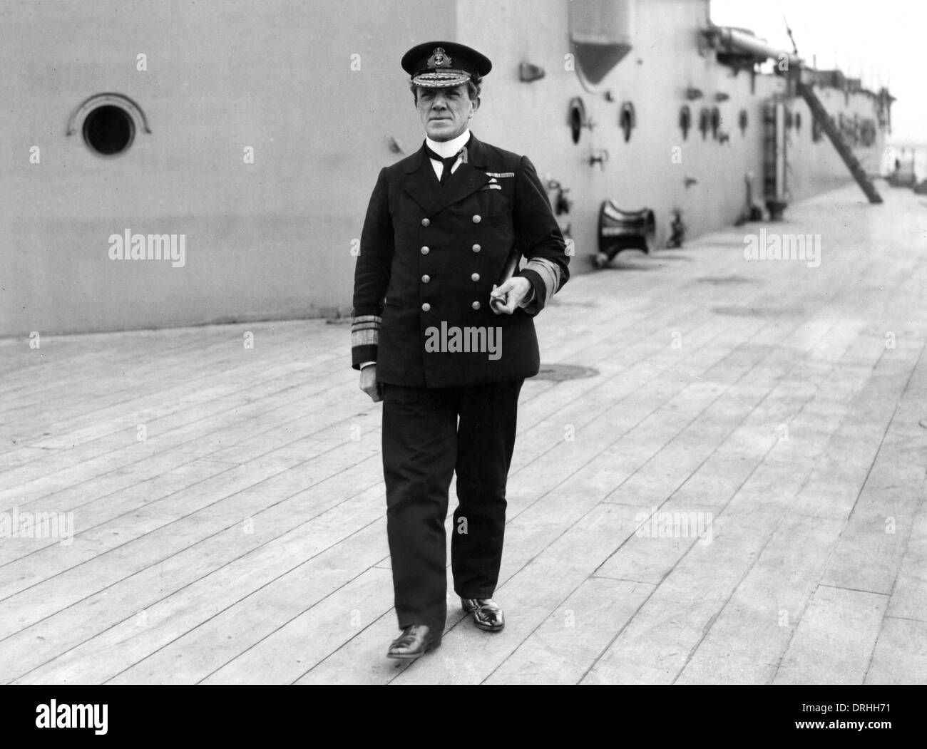 L'ammiraglio Sturdee sul quarterdeck - HMS Hercules Foto Stock