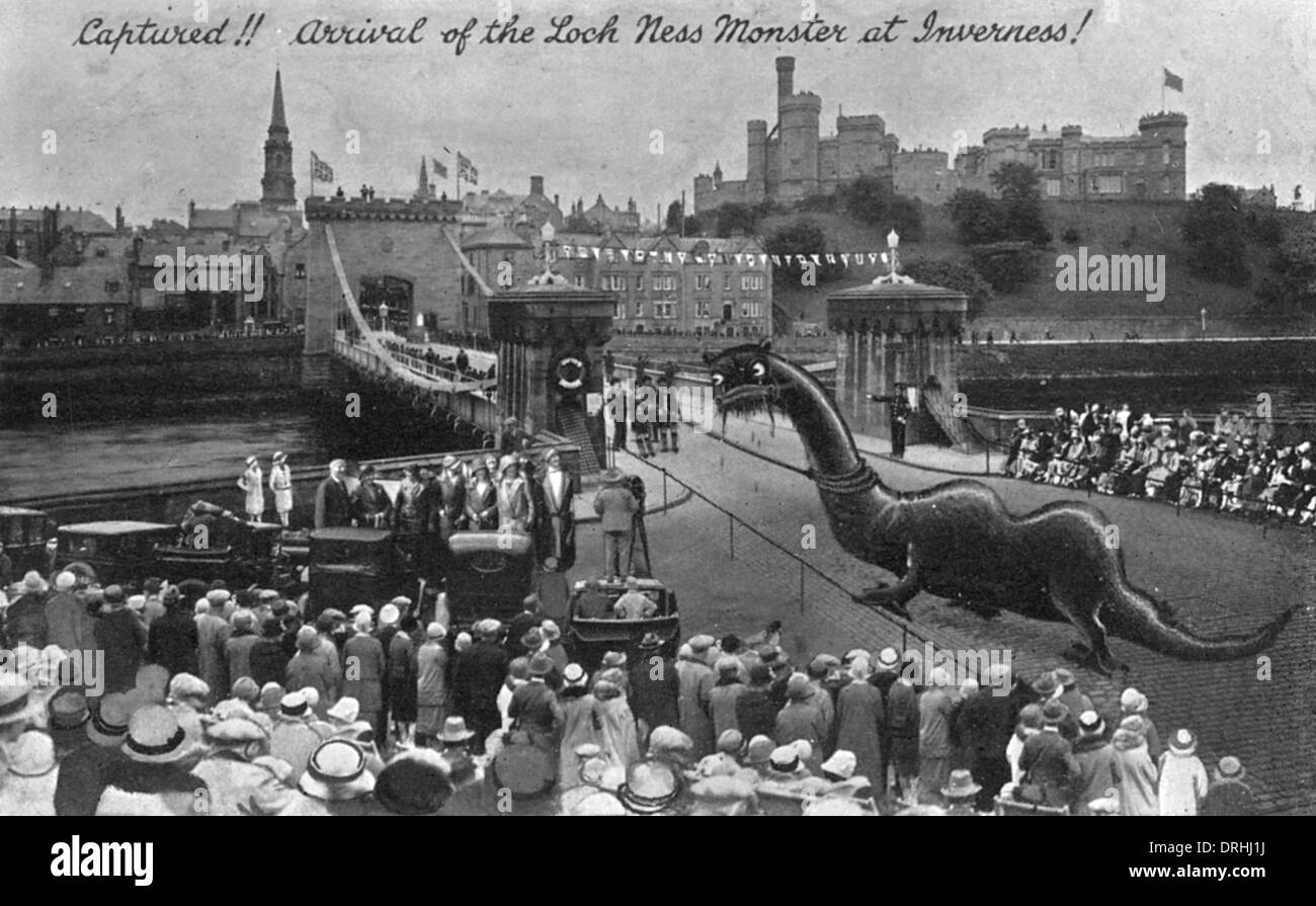 L'arrivo del mostro di Loch Ness a Inverness! Foto Stock