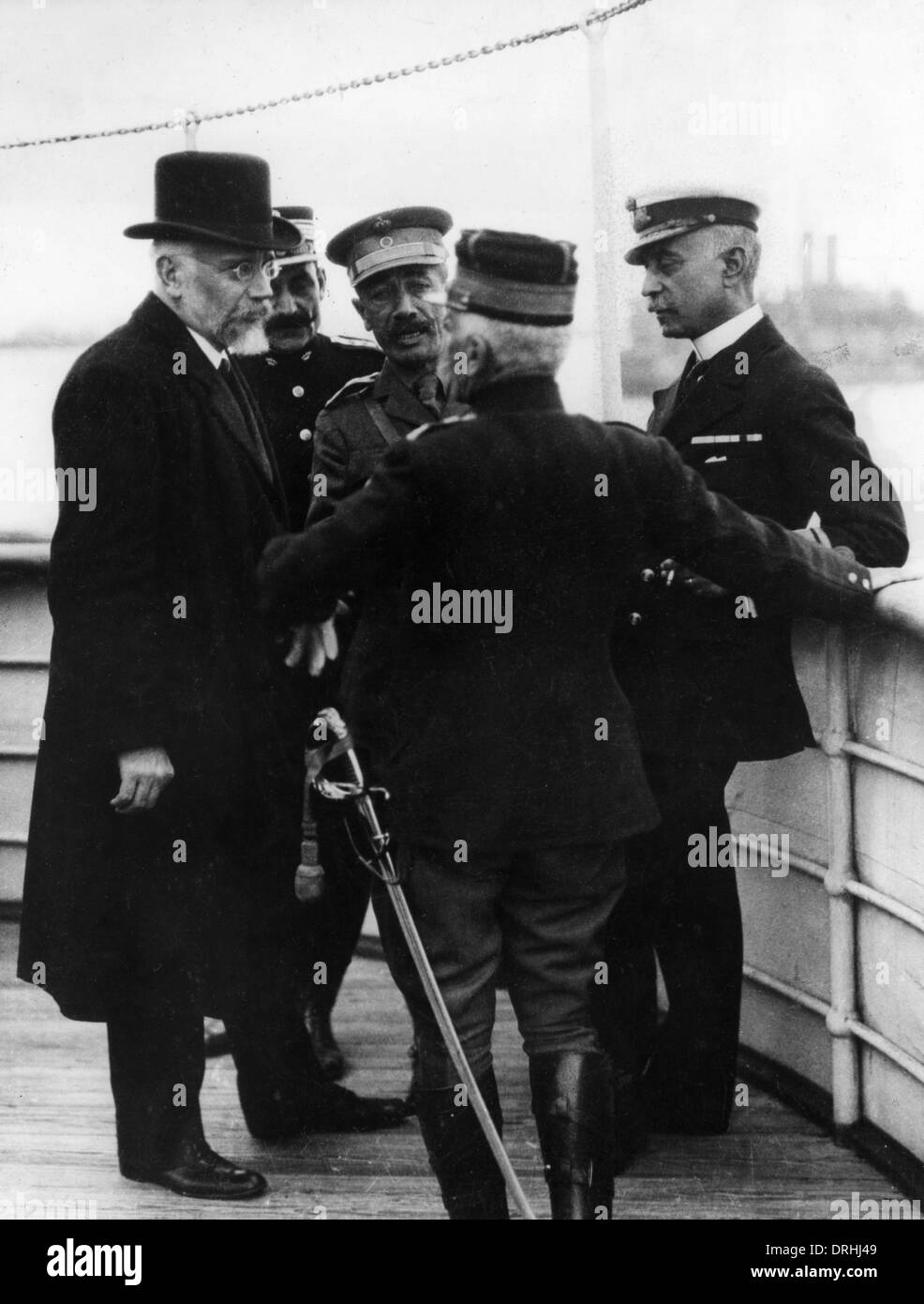 Eleftherios Venizelos a bordo Hesperis, Salonicco, WW1 Foto Stock