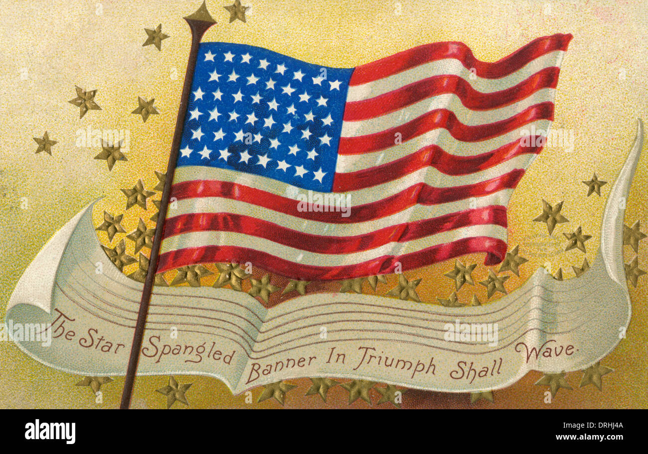 American cartolina delle stelle e strisce Foto Stock