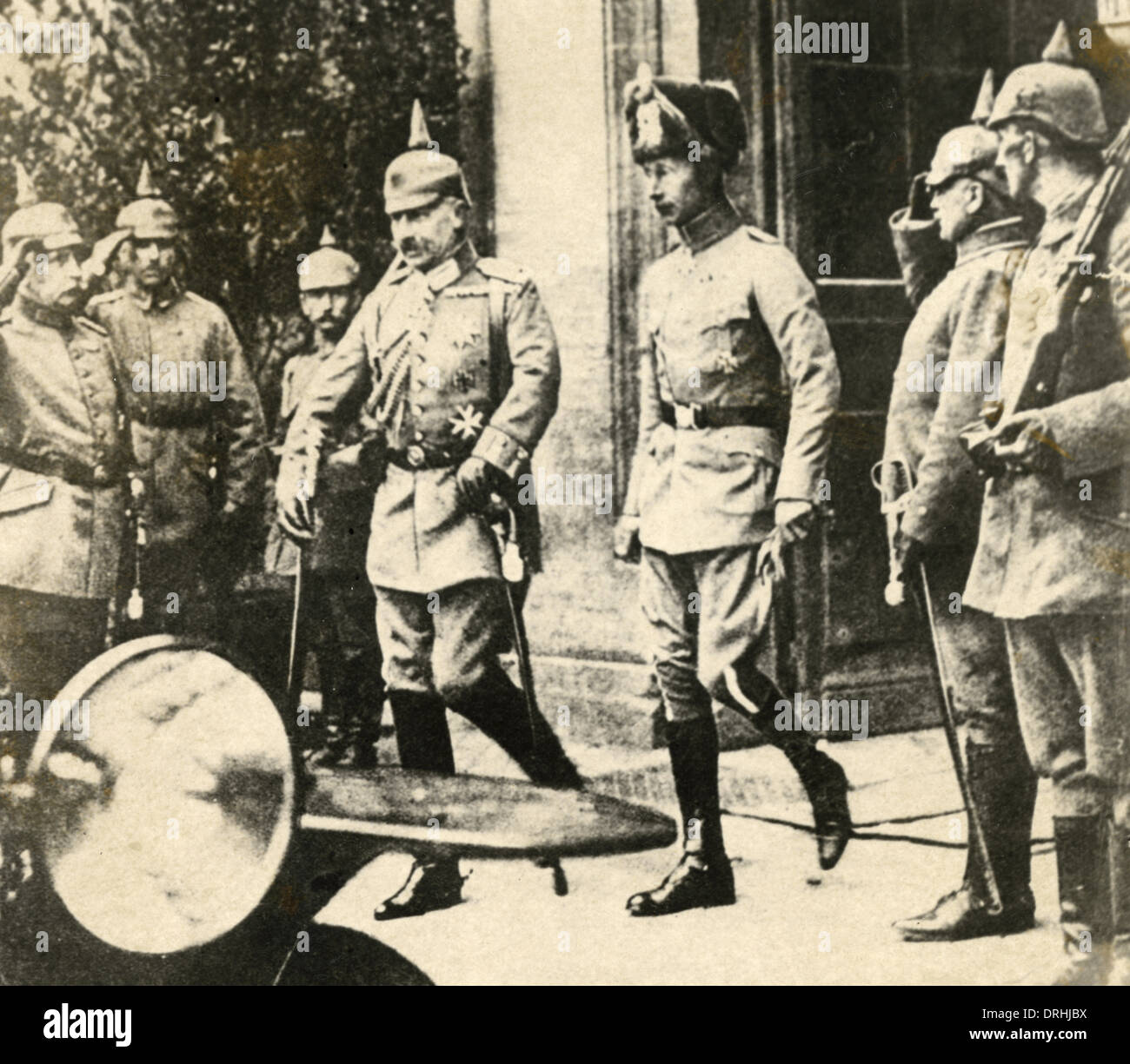 Il Kaiser Guglielmo II e il principe ereditario Wilhelm, WW1 Foto Stock