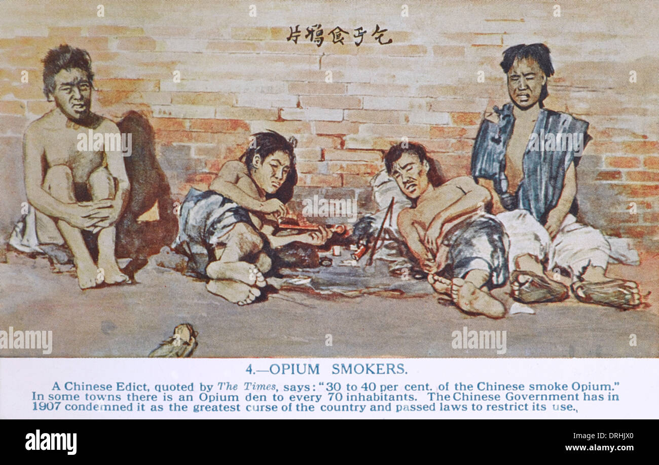 Oppio cinesi fumatori Foto Stock