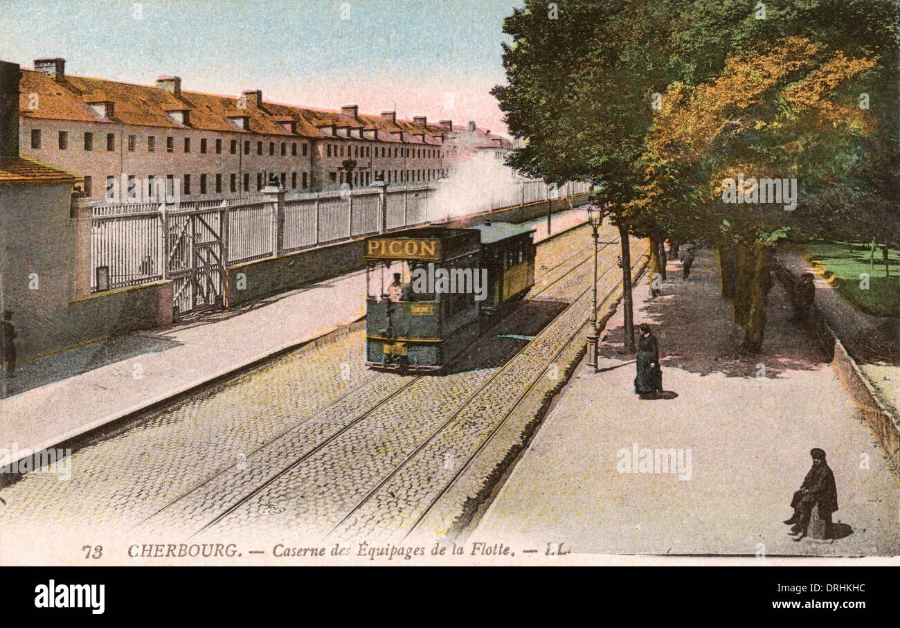 Cherbourg - caserma degli equipaggi della Marina Francese Foto Stock