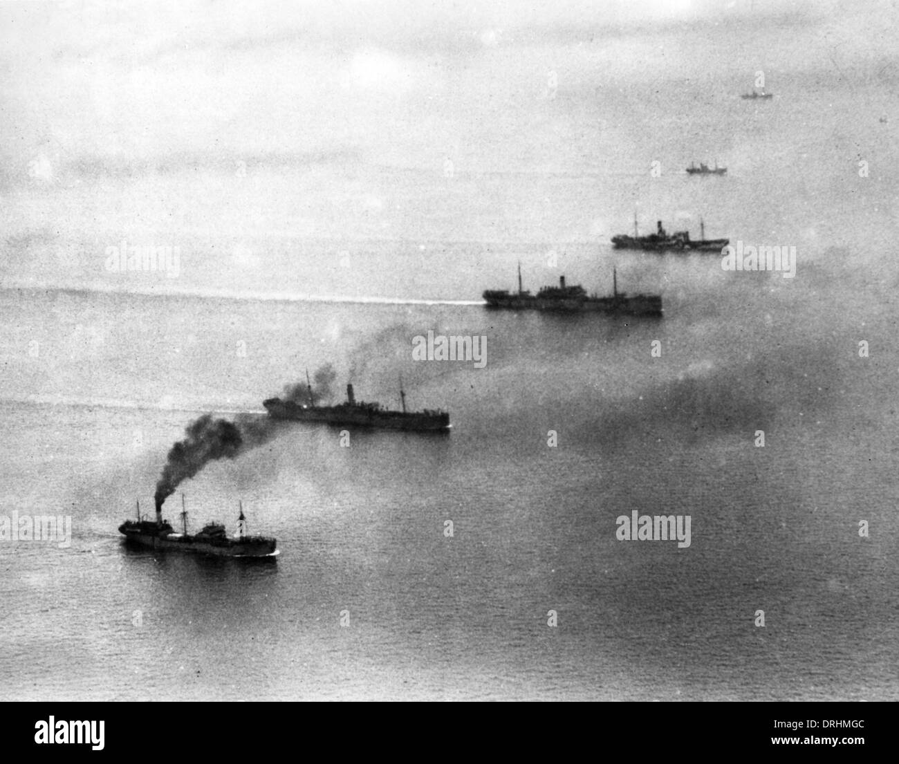 Convoglio di navi britanniche, WW1 Foto Stock