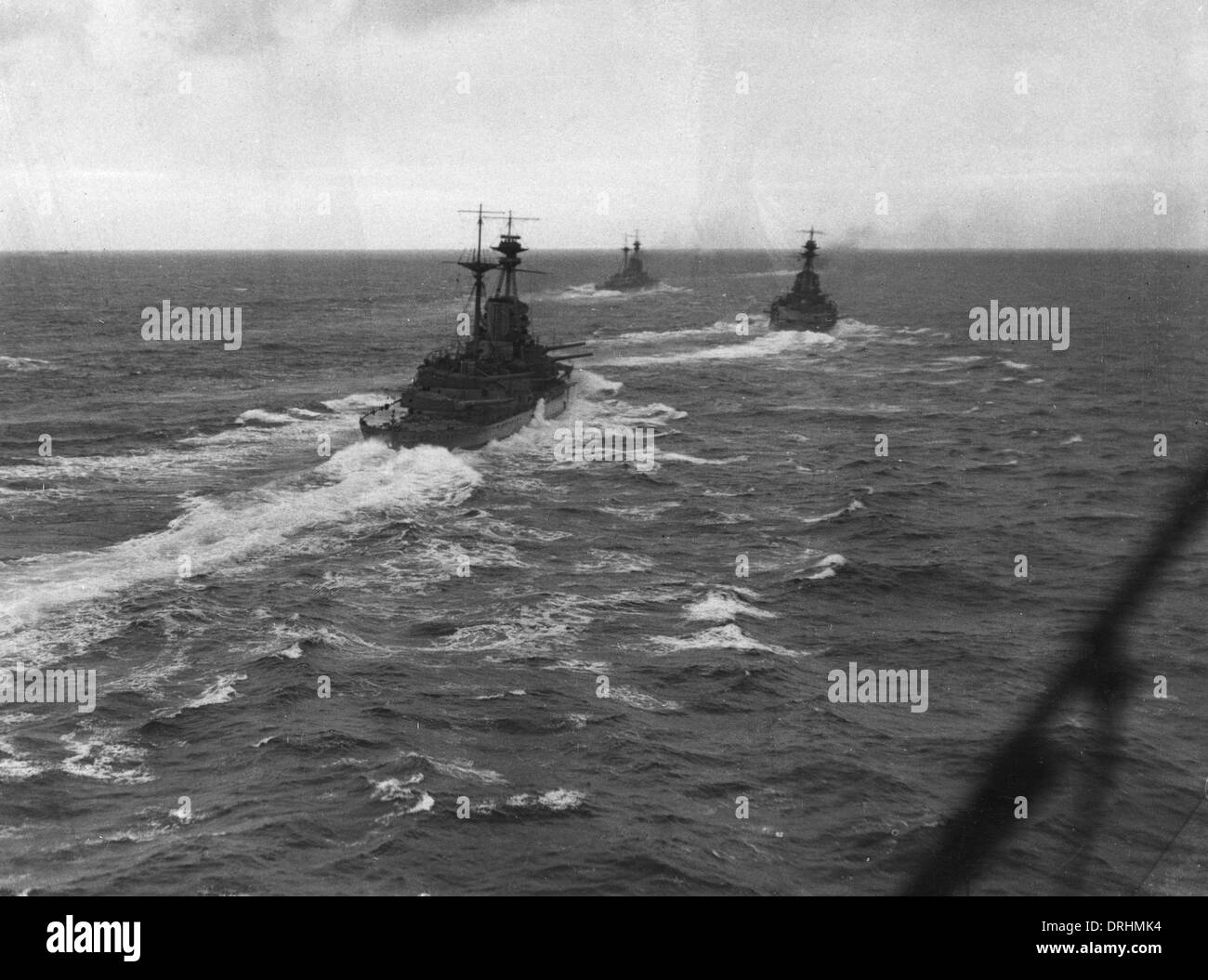 HMS vendetta, Royal Sovereign e risoluzione, WW1 Foto Stock