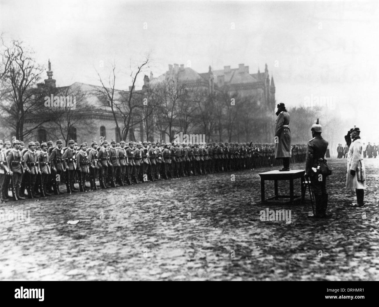Mobilitazione del 4° Grand Reggimento di Fanteria, Berlino, WW1 Foto Stock