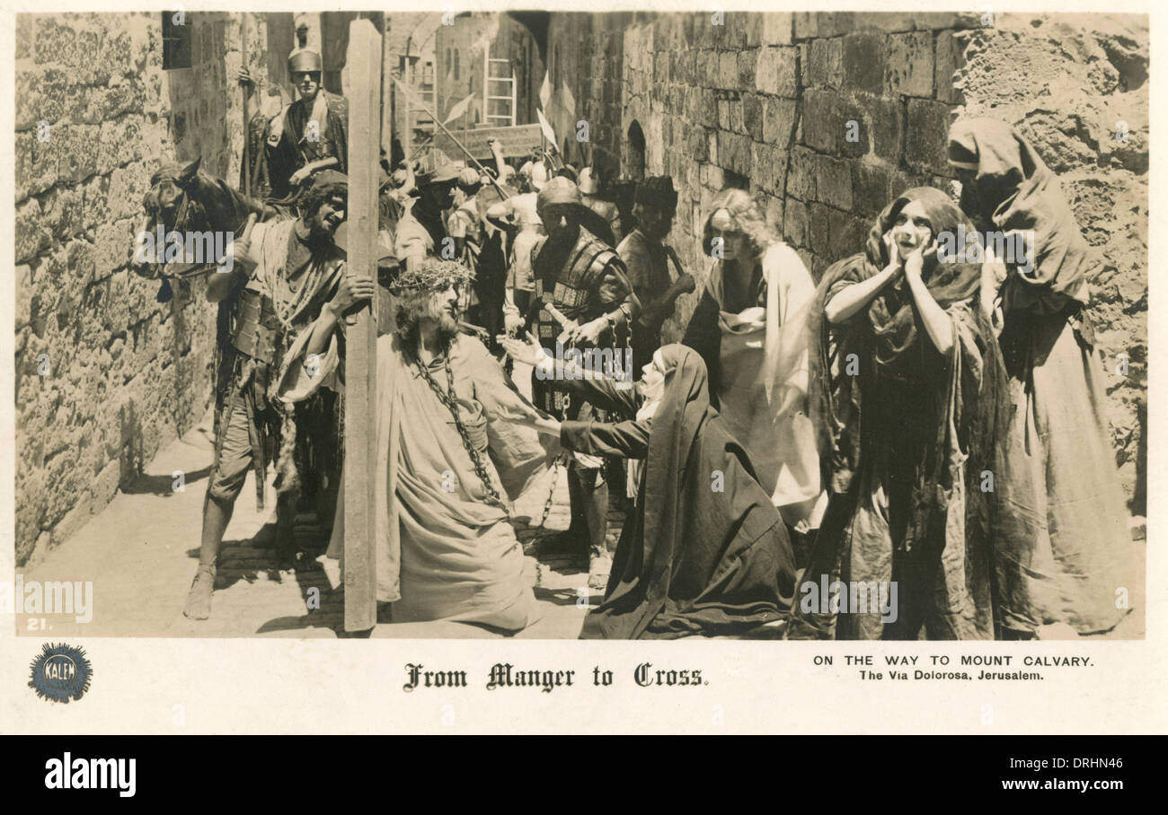 Dalla mangiatoia alla croce, la Via Dolorosa di Gerusalemme Foto Stock
