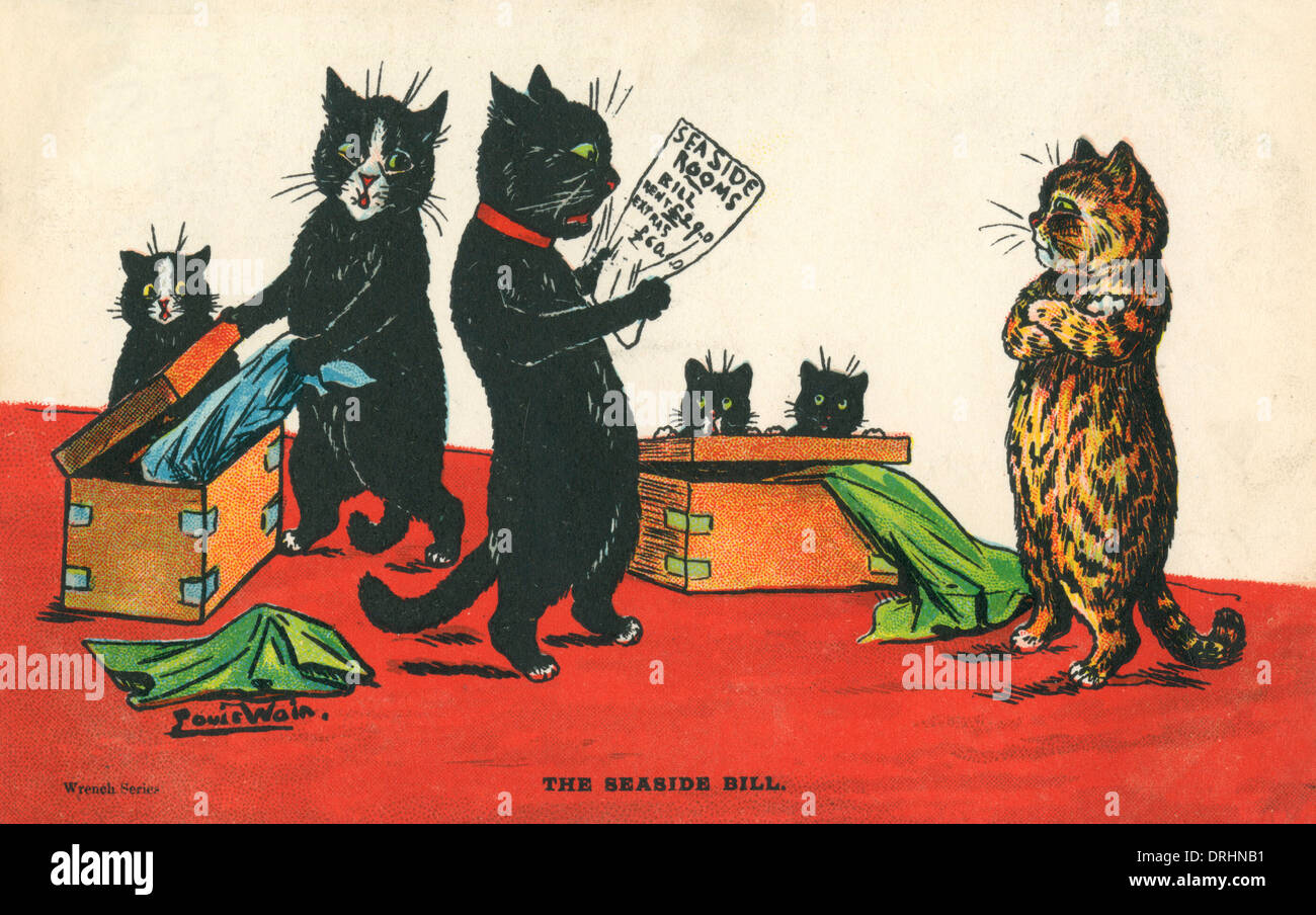 Louis Wain Cartolina - Mare Bill Foto Stock