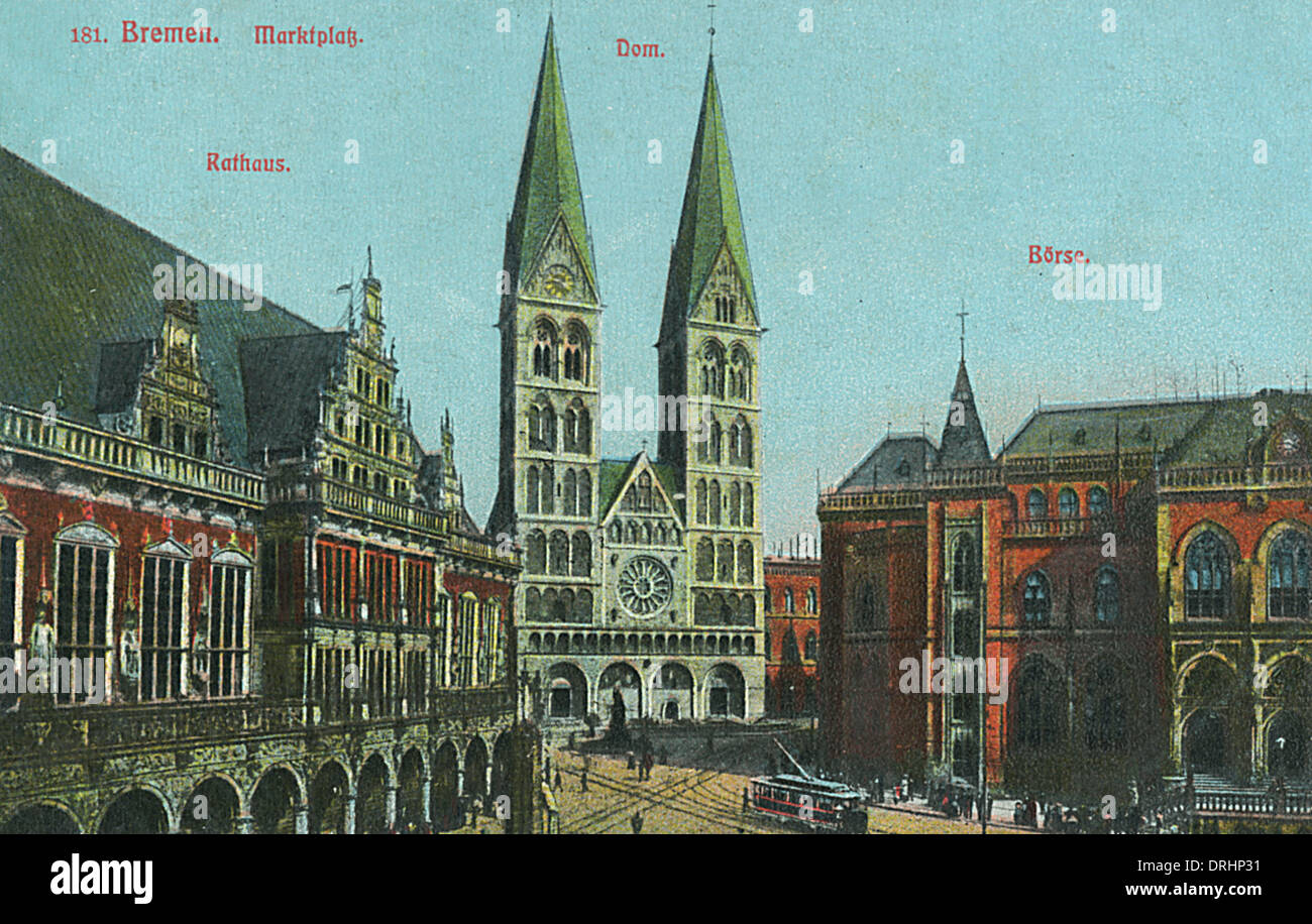 Marketplace a Brema, Germania Foto Stock