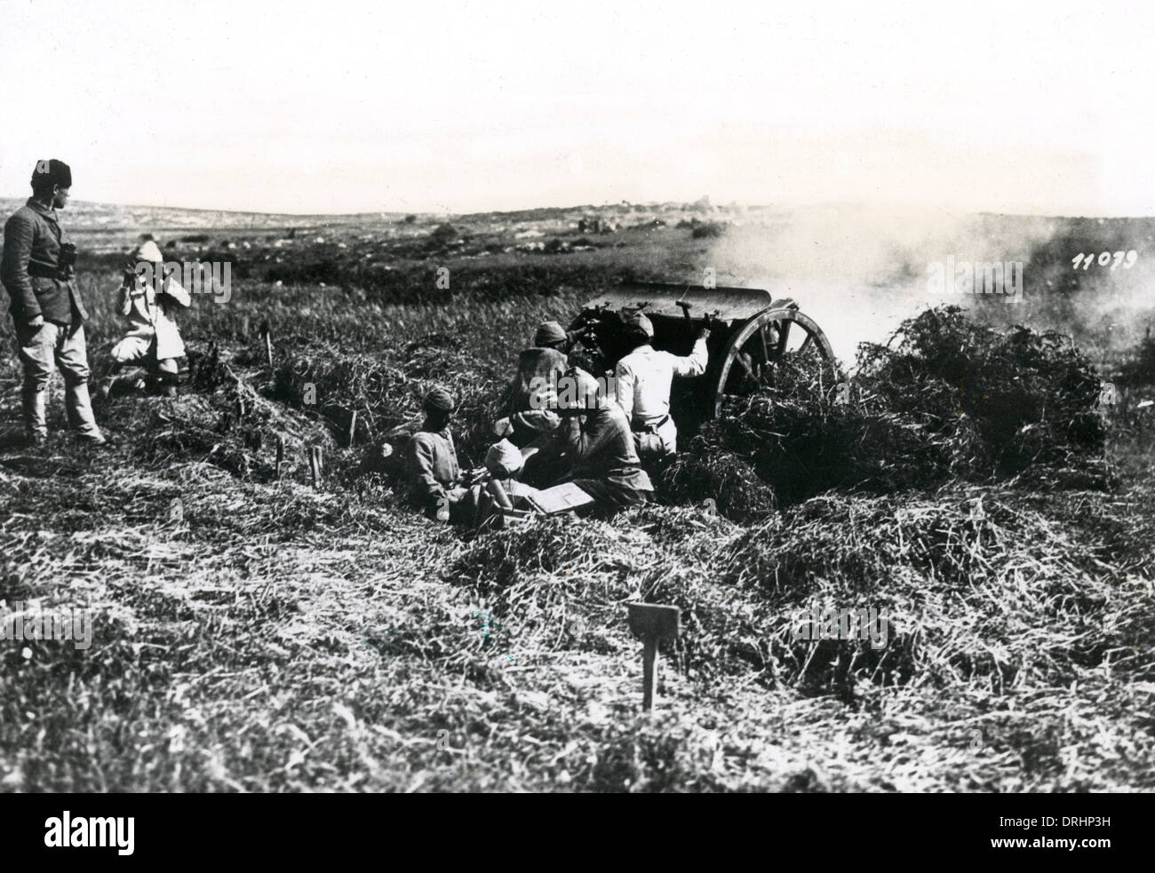Artiglieria turca in azione, Palestina anteriore, WW1 Foto Stock