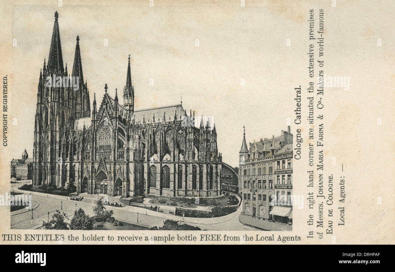 Postcard ticket per un campione gratuito di Colonia - La Cattedrale Foto Stock