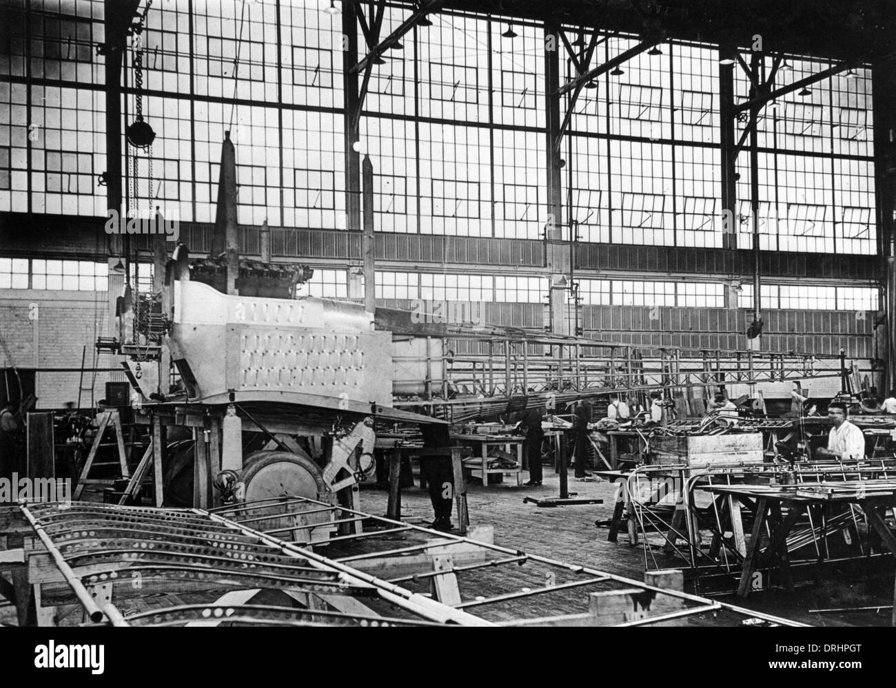 Fabbrica americana di aeromobili con Caproni CA.5s, WW1 Foto Stock