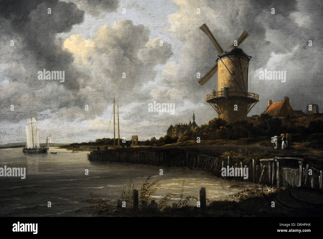 Isaackz Jacob van Ruisdael (c. 1628-1682). Pittore olandese. Il mulino a vento a Wijk bij Duurstede, c. 1668-1670. Foto Stock