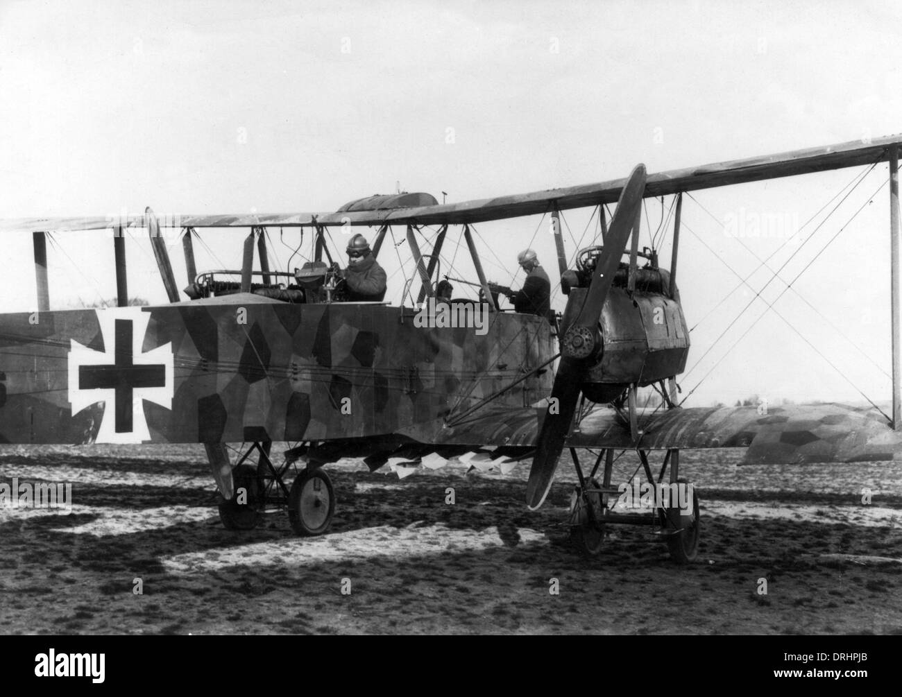 Il tedesco Gotha biplano con equipaggio, WW1 Foto Stock