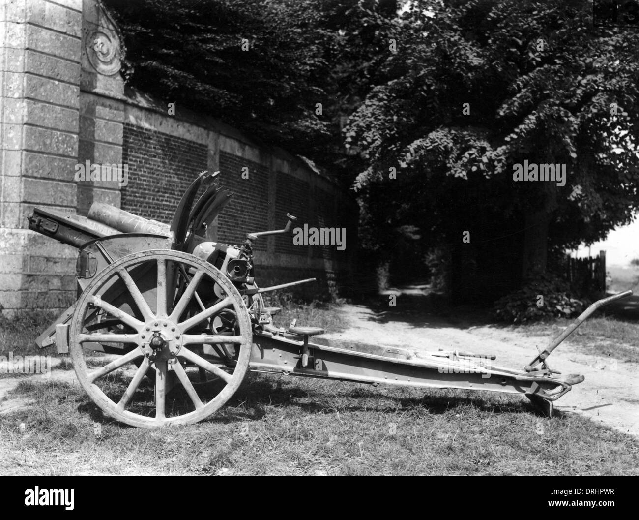 Il tedesco 105mm 98/09 campo luminoso obice, WW1 Foto Stock