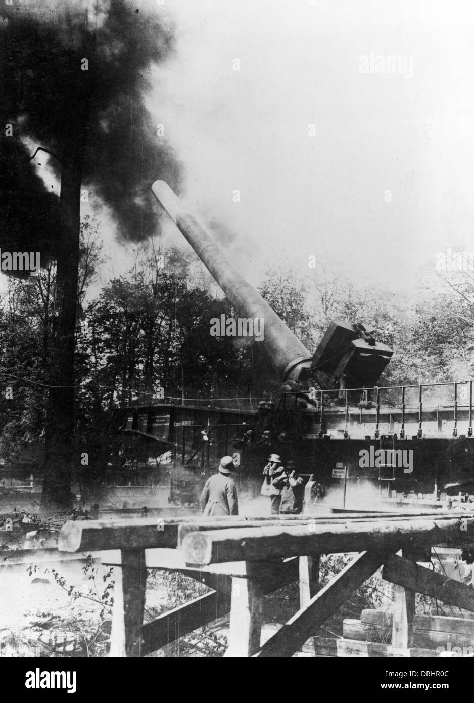 Il tedesco 38cm Cannone navale L/45 Max, fronte occidentale, WW1 Foto Stock