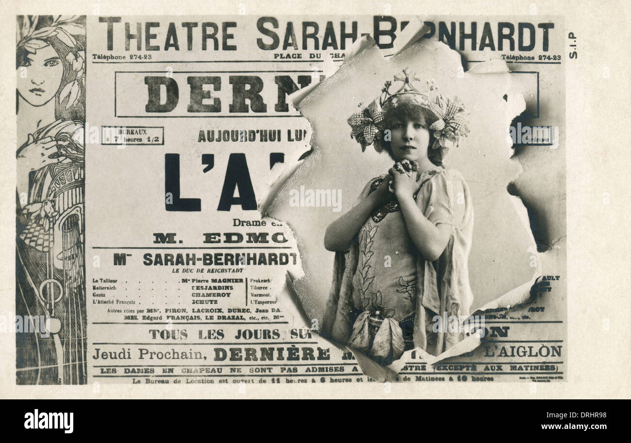 Sarah Bernhardt - Pubblicità per il suo ruolo in L'Aiglon Foto Stock