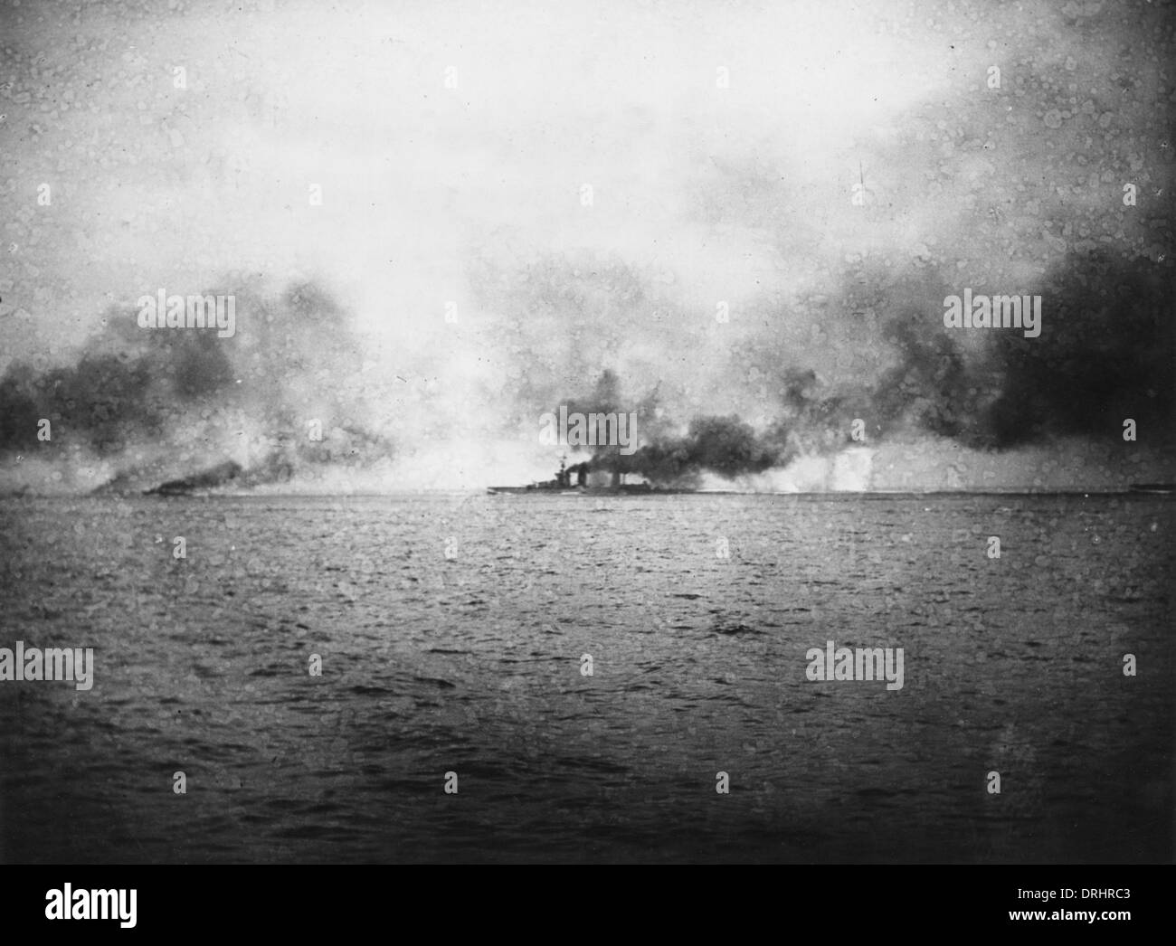 HMS Lion hit, battaglia dello Jutland, WW1 Foto Stock