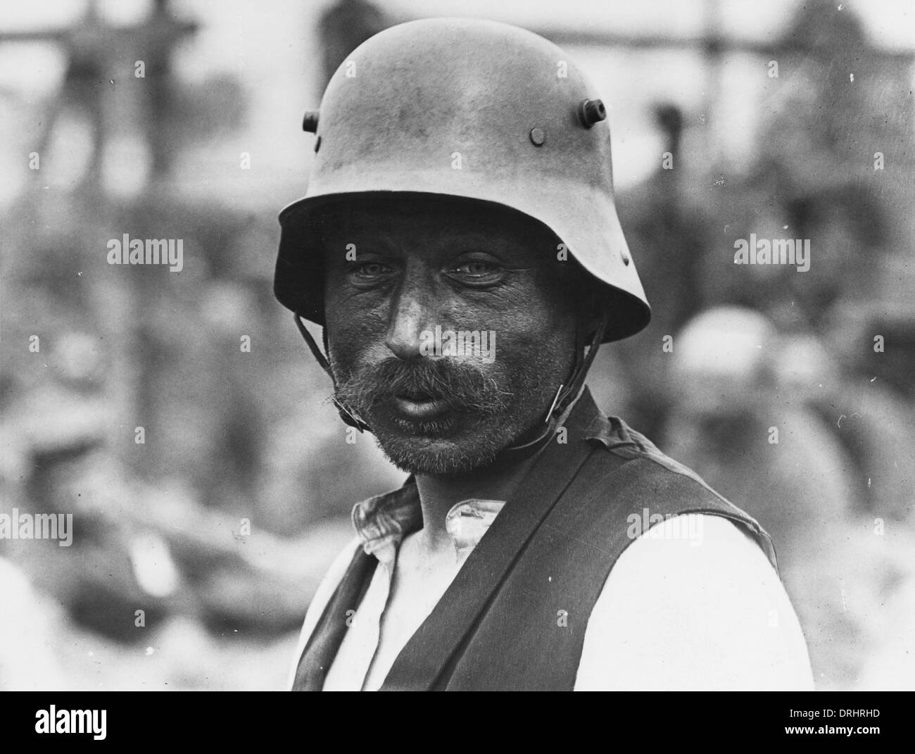 Prigioniero tedesco catturata a Messines, Fiandre, WW1 Foto Stock