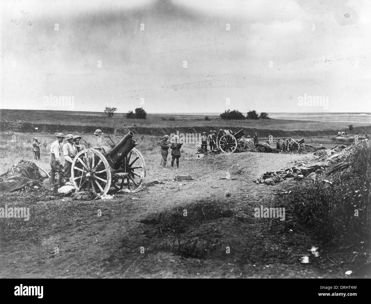 Artiglieria australiana nei pressi di Hamel, Francia, WW1 Foto Stock
