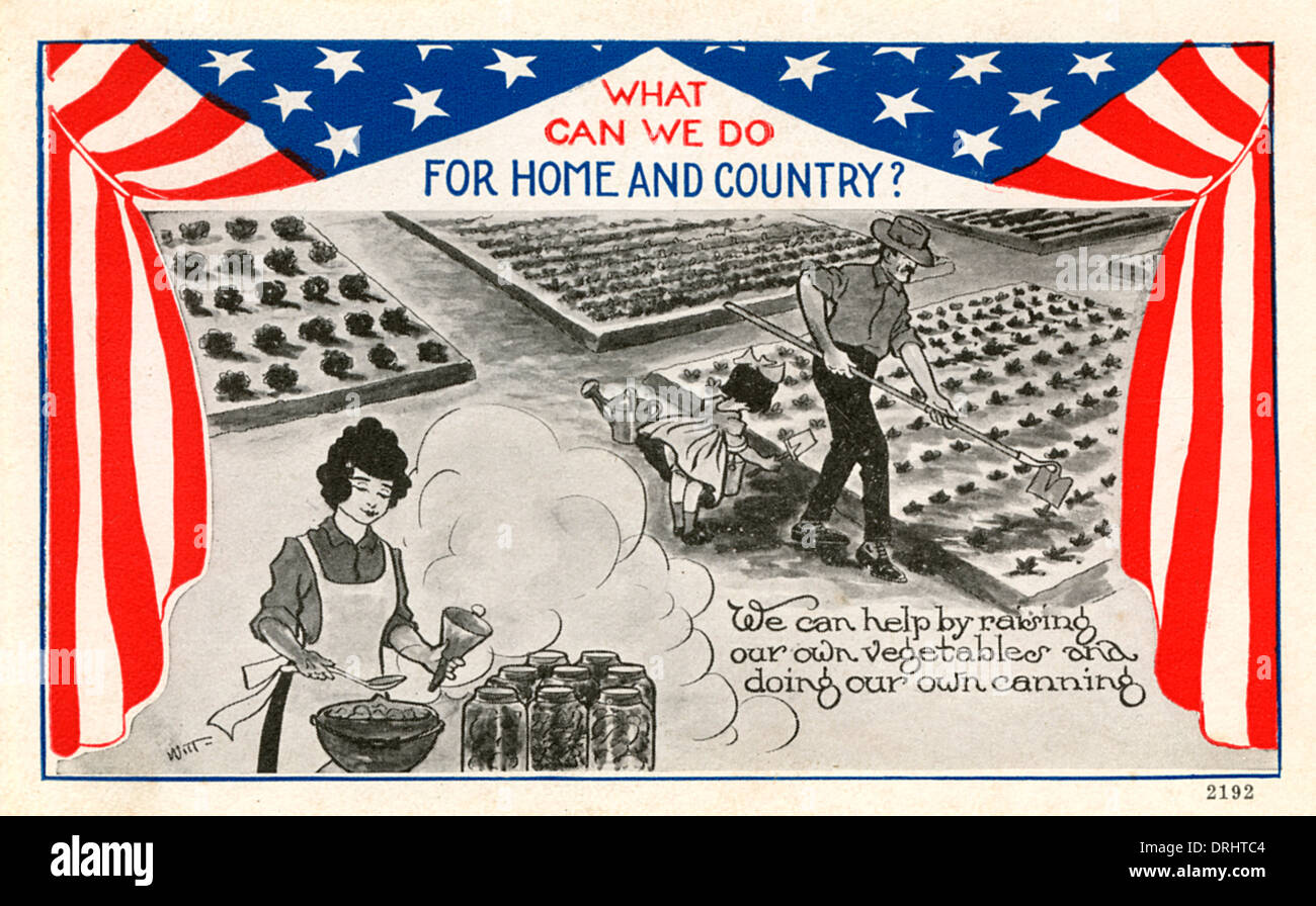 La guerra americana sforzo a casa - la prima guerra mondiale Foto Stock