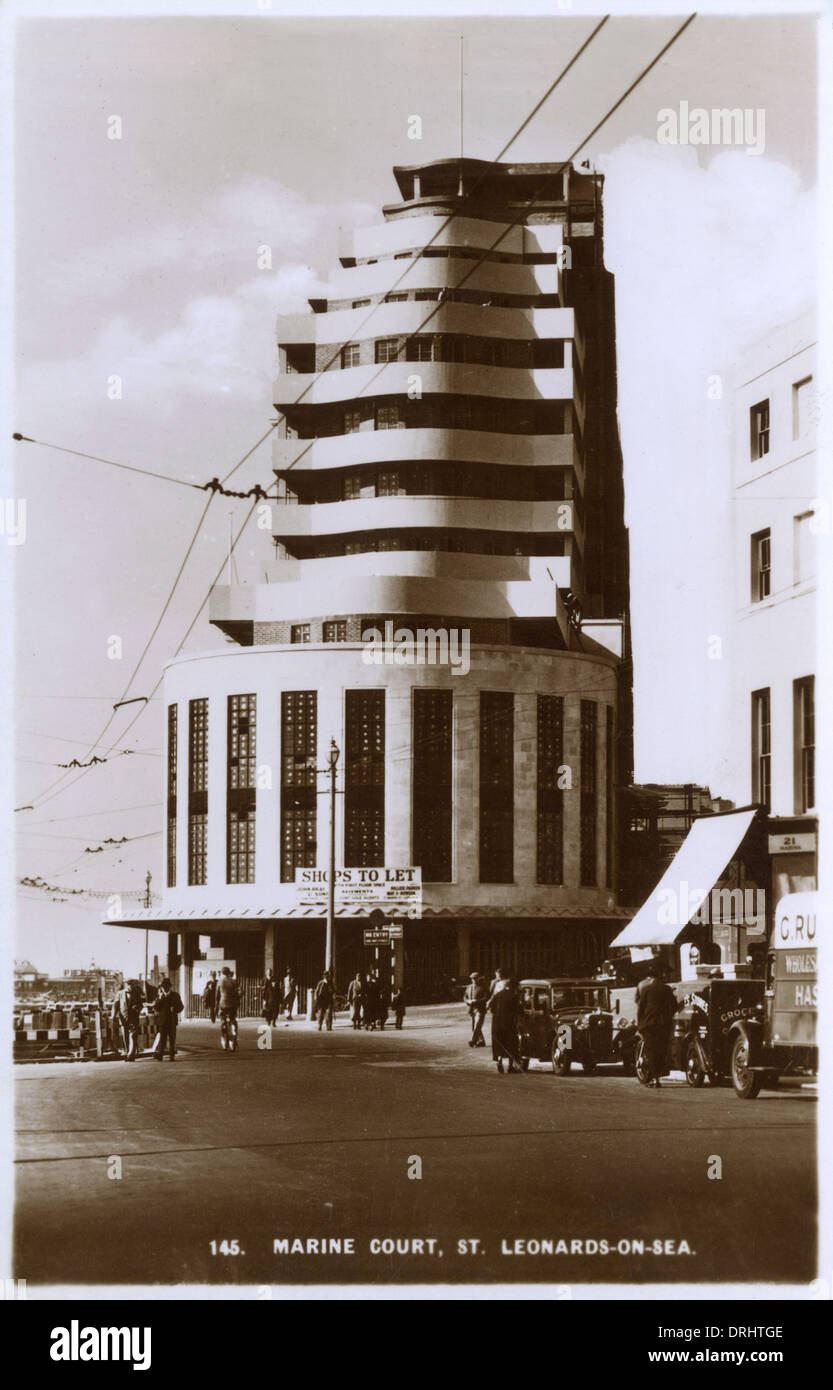 St Leonards-on-Sea, East Sussex, Marine Court Foto Stock