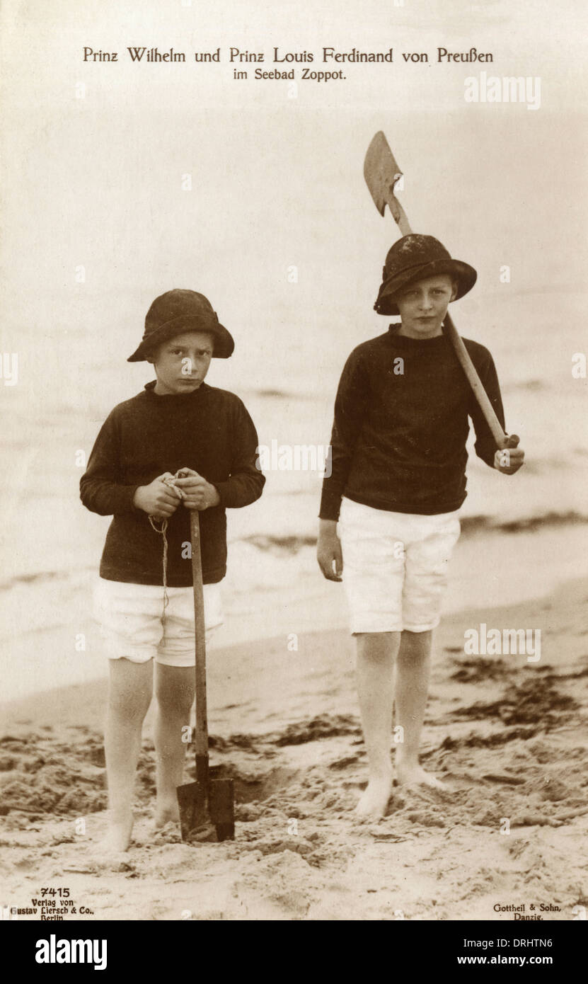 Il Principe Wilhelm e il Principe Luigi Ferdinando di Prussia Foto Stock