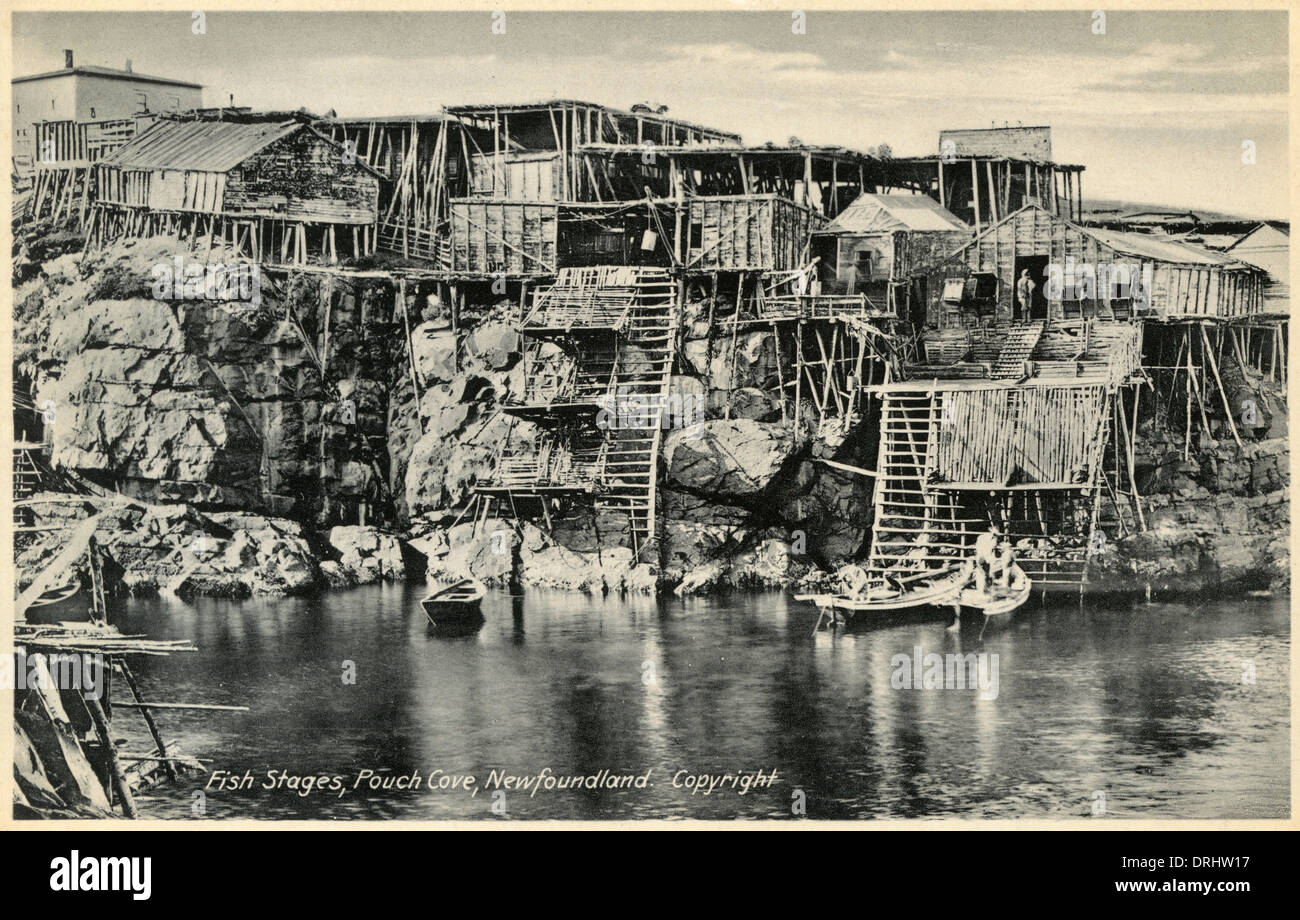 Pouch Cove, Terranova - Fasi di pesca Foto Stock
