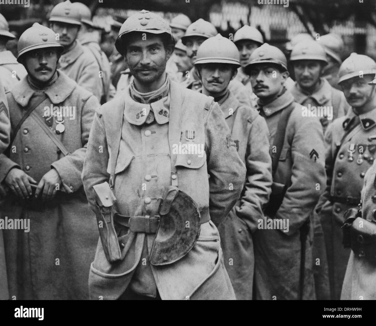Soldati francesi con medaglie, fronte occidentale, WW1 Foto Stock