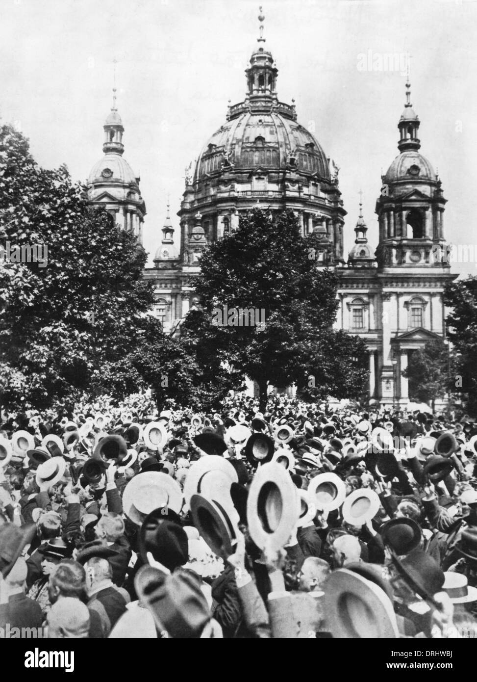 Manifestazione a Berlino, Germania, inizio di WW1 Foto Stock