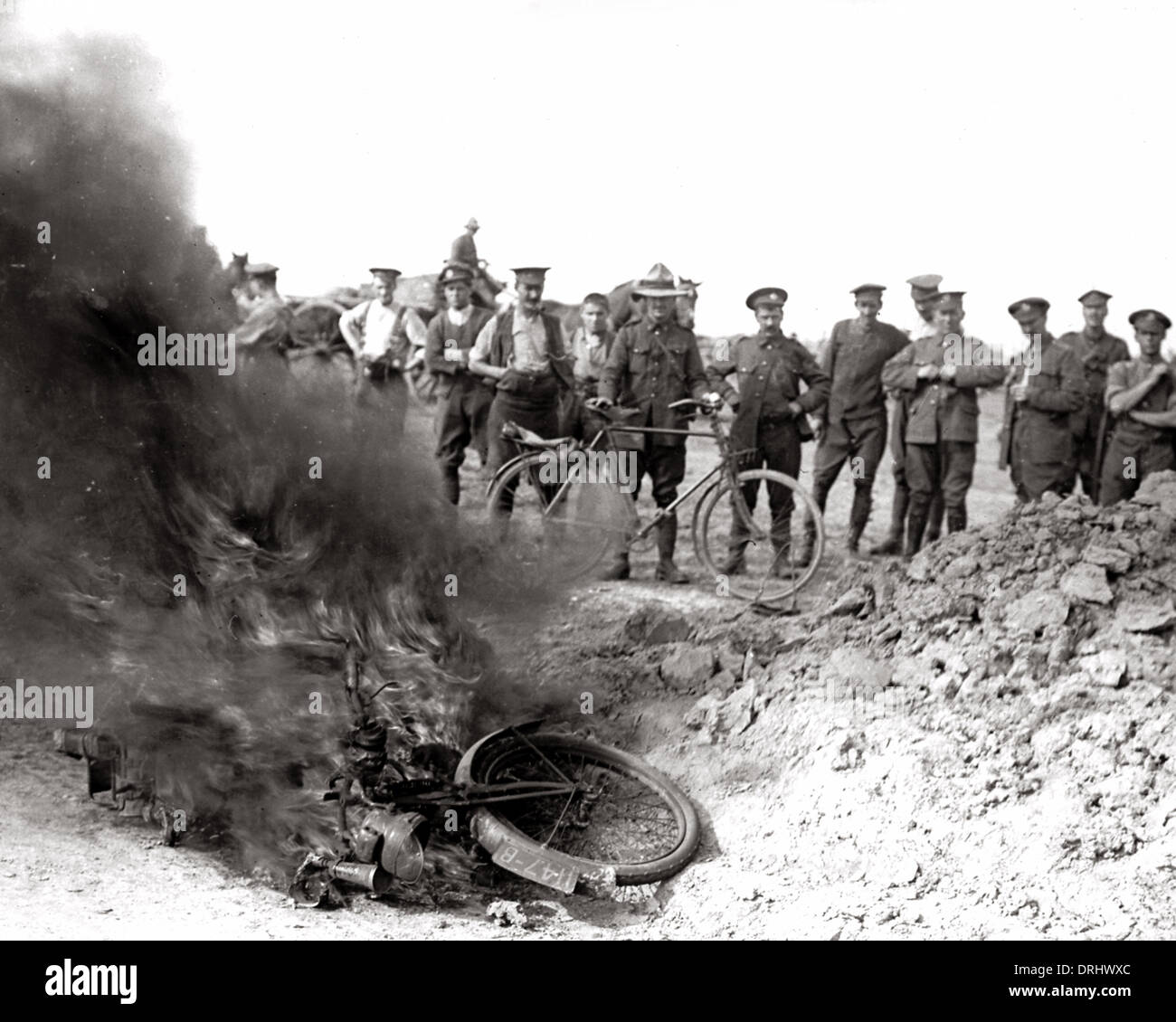 Spedizione pilota della bici sul fuoco, fronte occidentale, WW1 Foto Stock