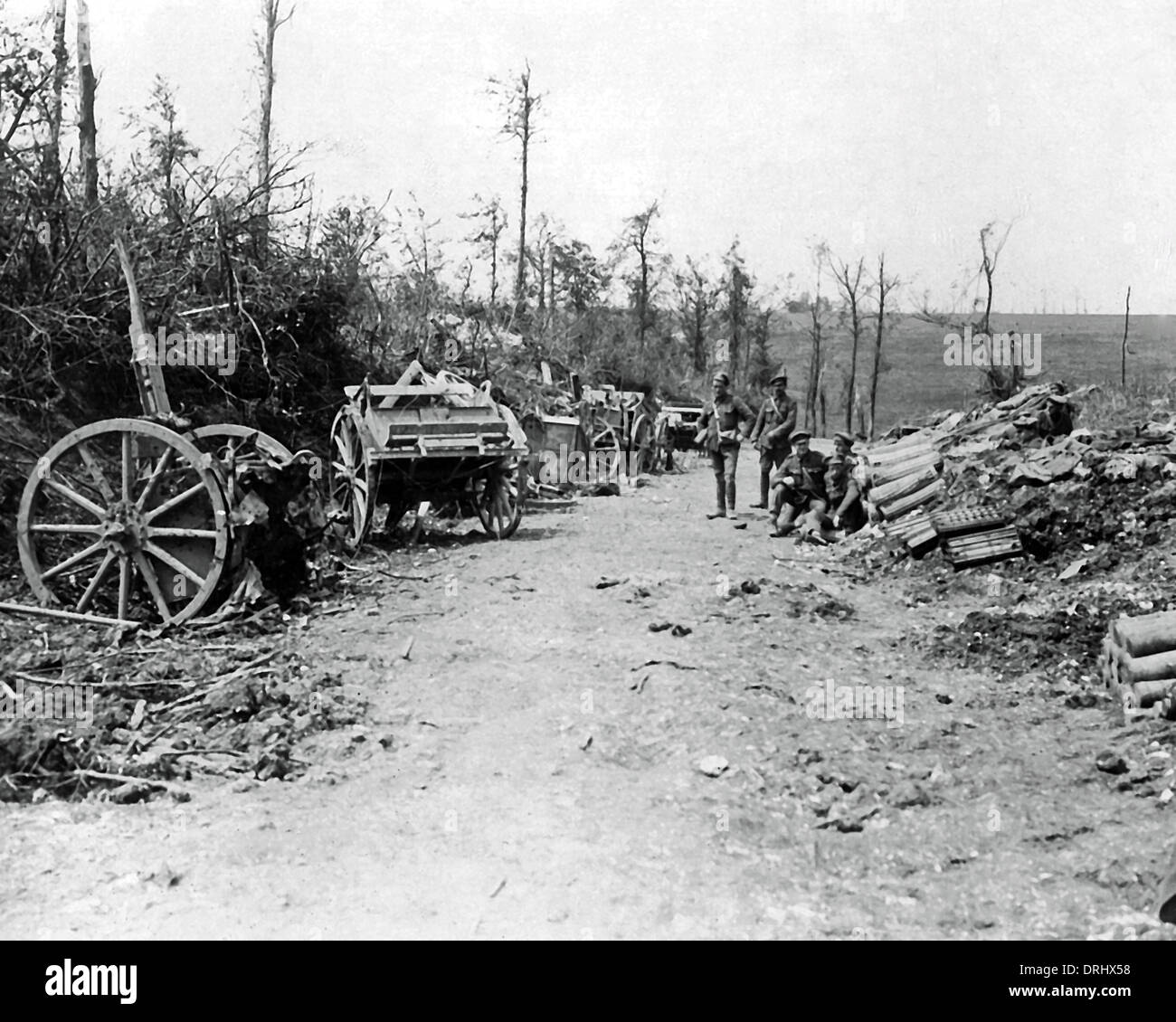 Scena vicino Mametz legno, fronte occidentale, WW1 Foto Stock