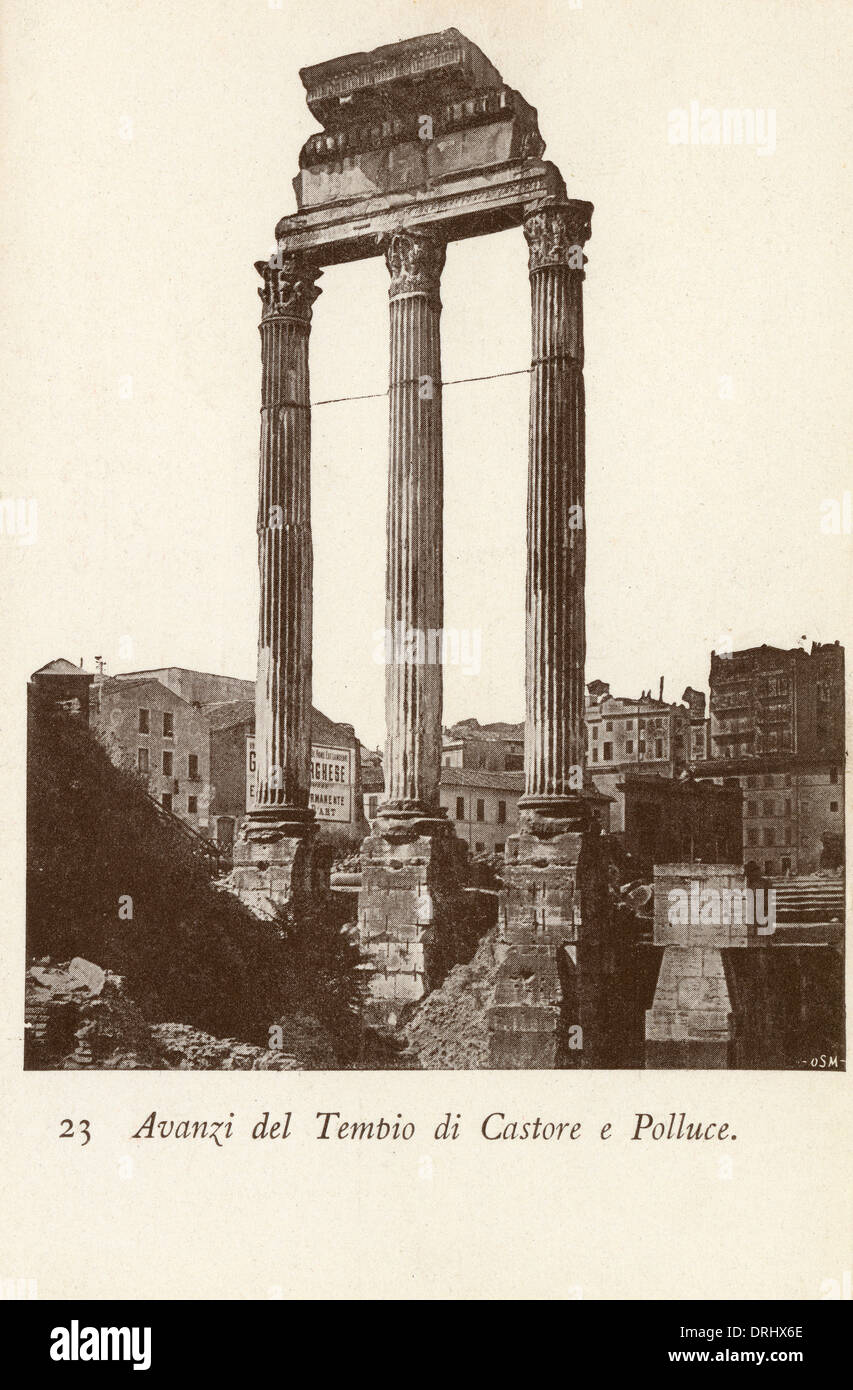 Il Tempio di Castore e Polluce - Roma, Italia Foto Stock