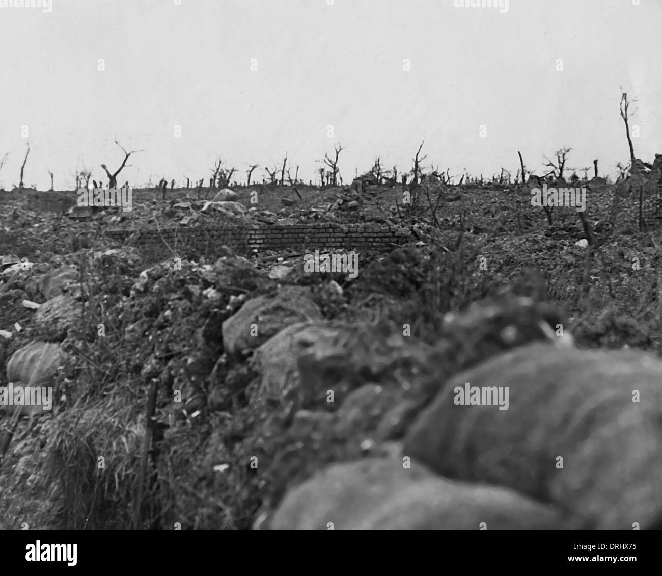 British trincea vicino Ovillers, fronte occidentale, WW1 Foto Stock