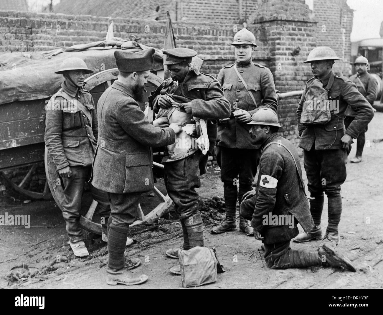 Francesi, Britannici e alleati americani fronte occidentale, WW1 Foto Stock