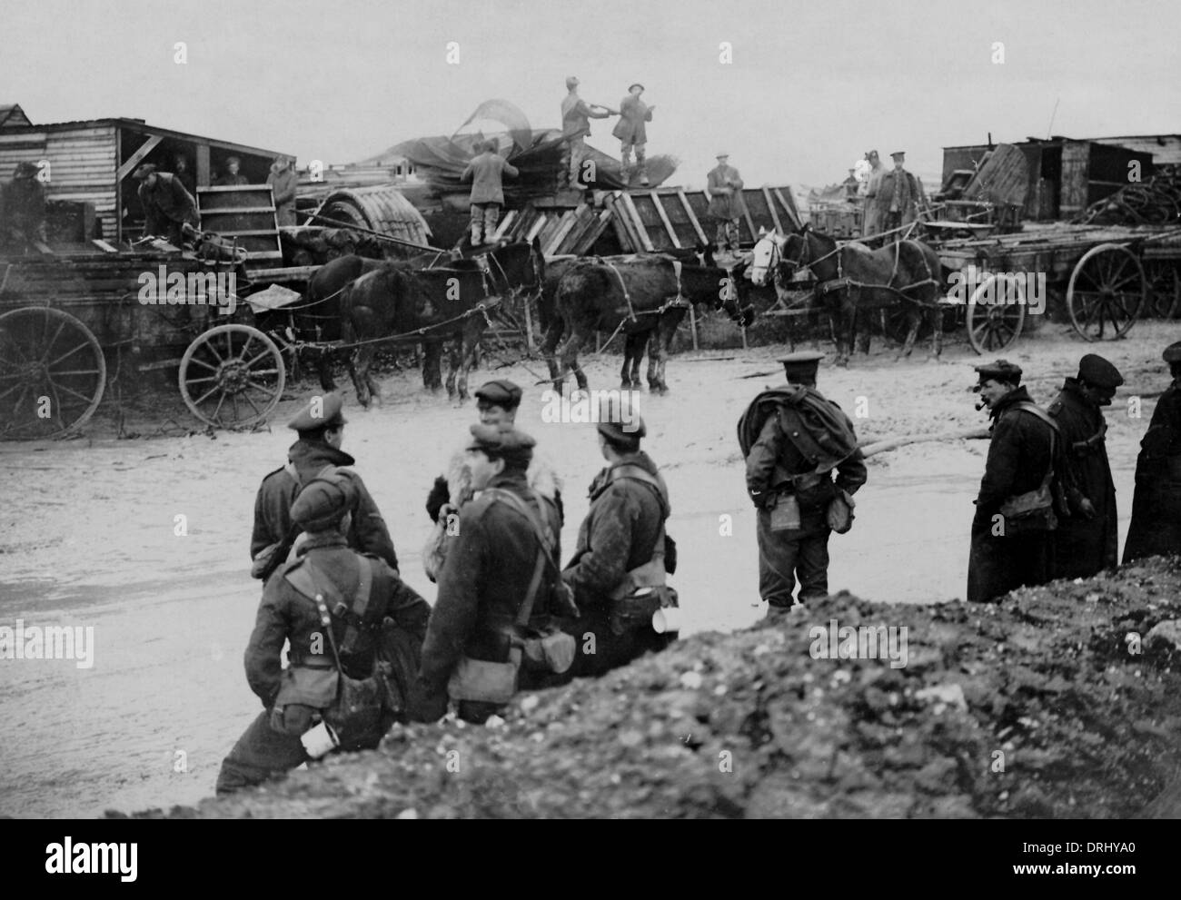 British engineering dump, fronte occidentale, WW1 Foto Stock