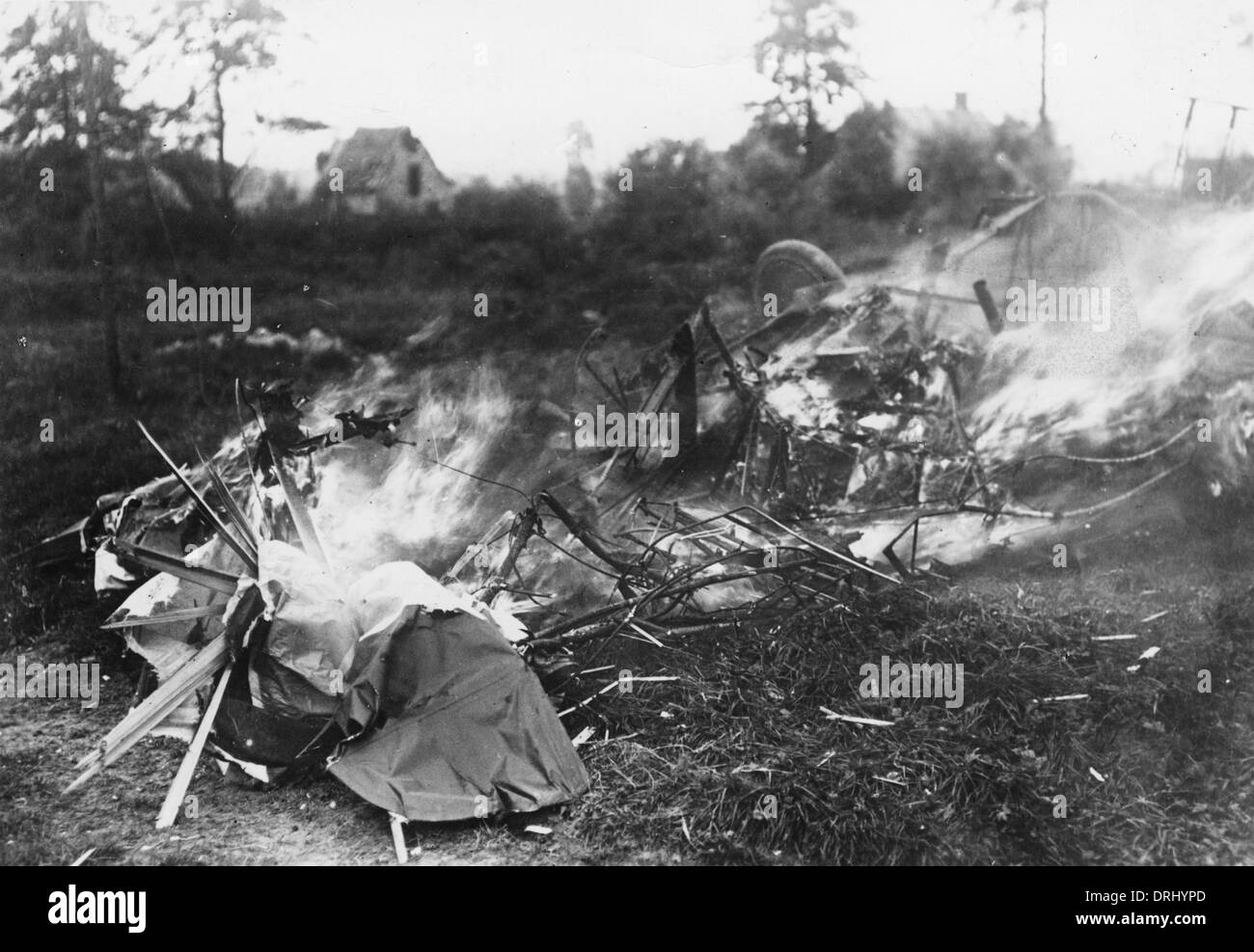 British Sopwith triplano crash, Passchendaele, WW1 Foto Stock