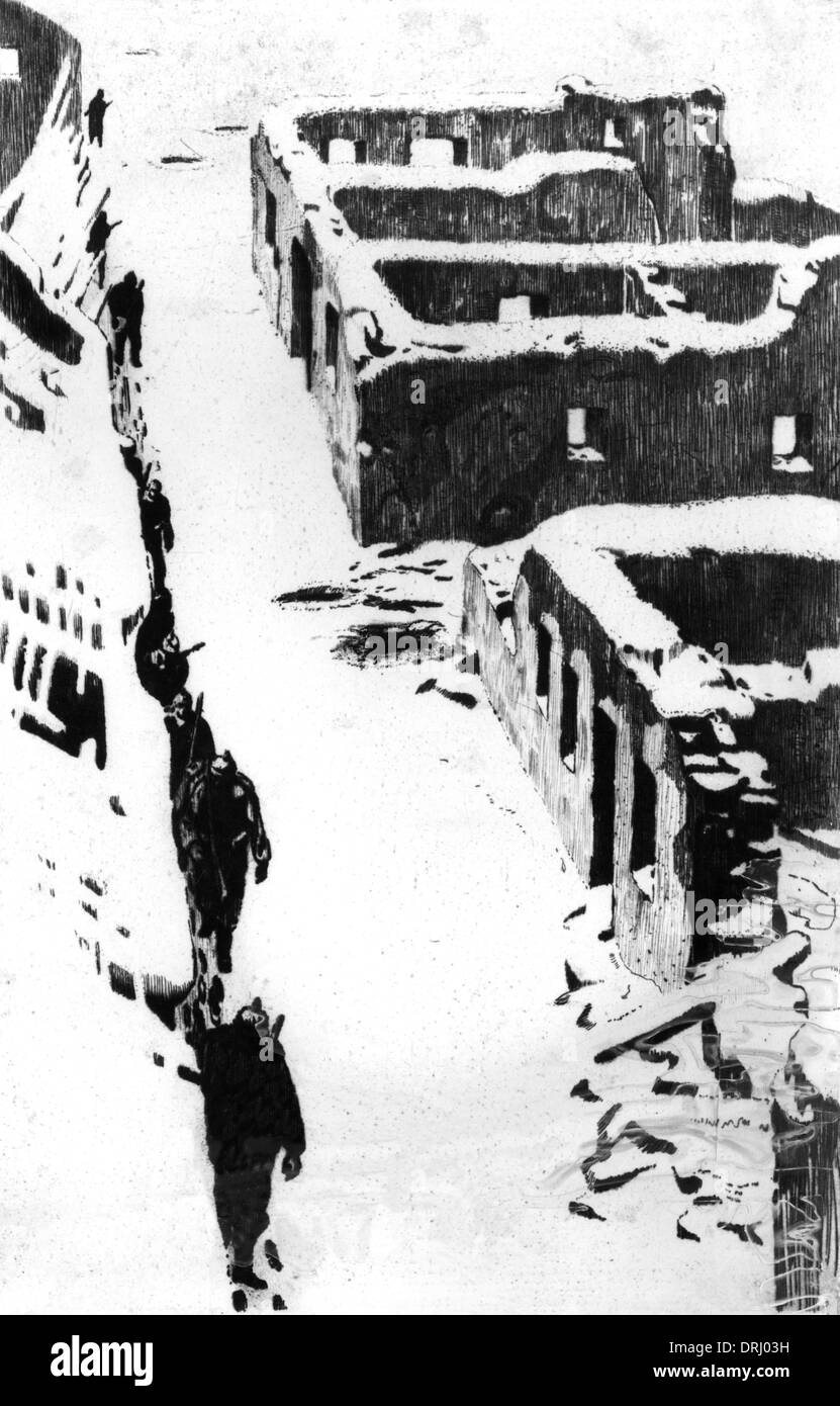 I soldati tedeschi in un villaggio, WW1 Foto Stock I soldati tedeschi in un villaggio, WW1 Foto Stock