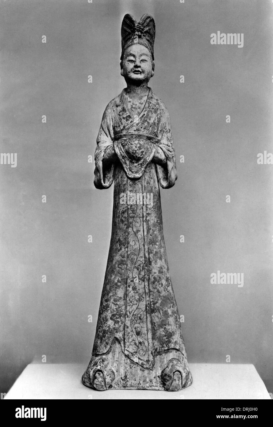 Dinastia Cinese Tang tomba in ceramica figura di donna Foto Stock