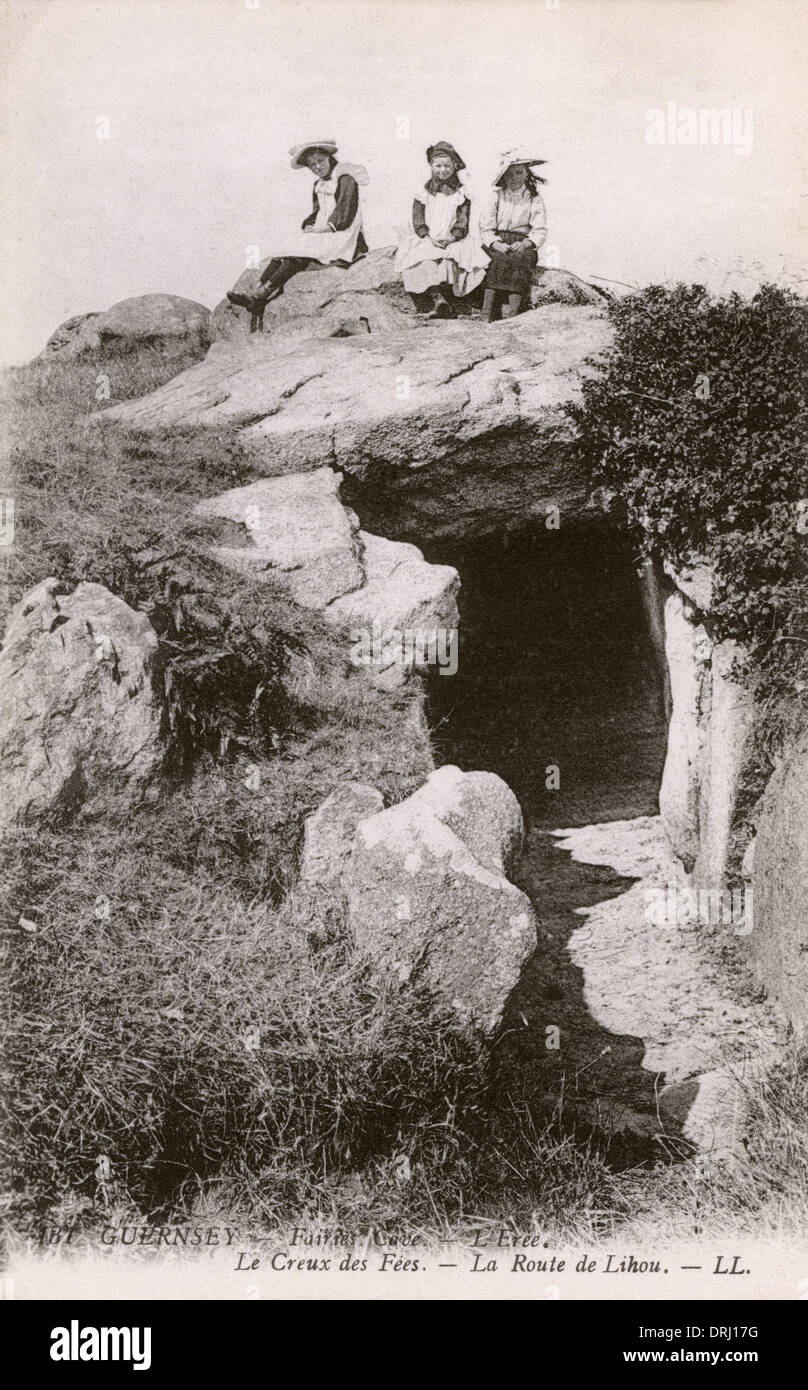La Grotta delle Fate - L'Eree, Guernsey, Isole del Canale Foto Stock