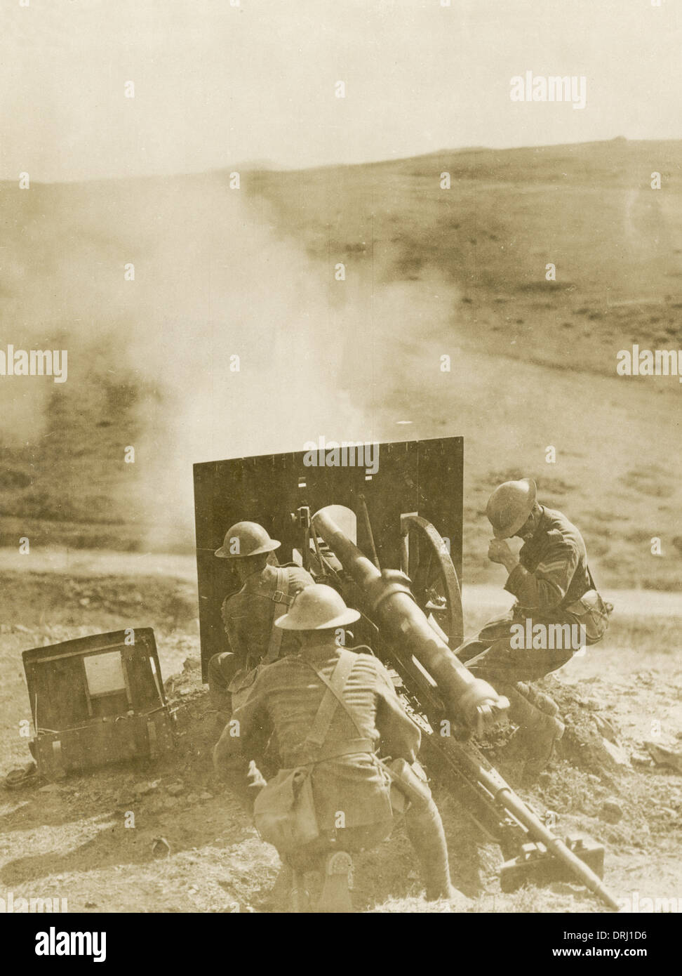 British gunners sul fronte dei Balcani, WW1 Foto Stock