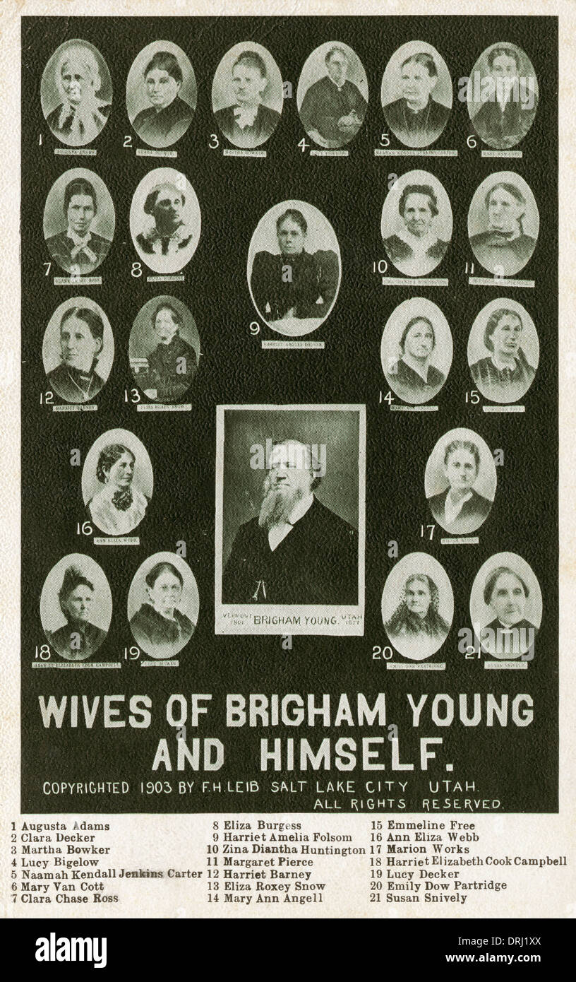 La Brigham Young - Leader Mormone e mogli Foto Stock