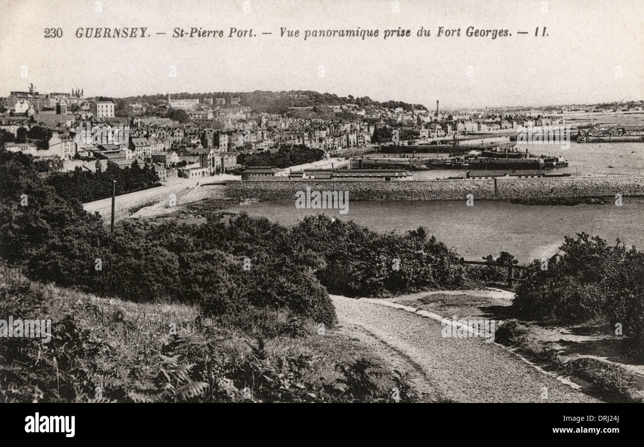 Panorama, St Peter Port Guernsey, Isole del Canale Foto Stock