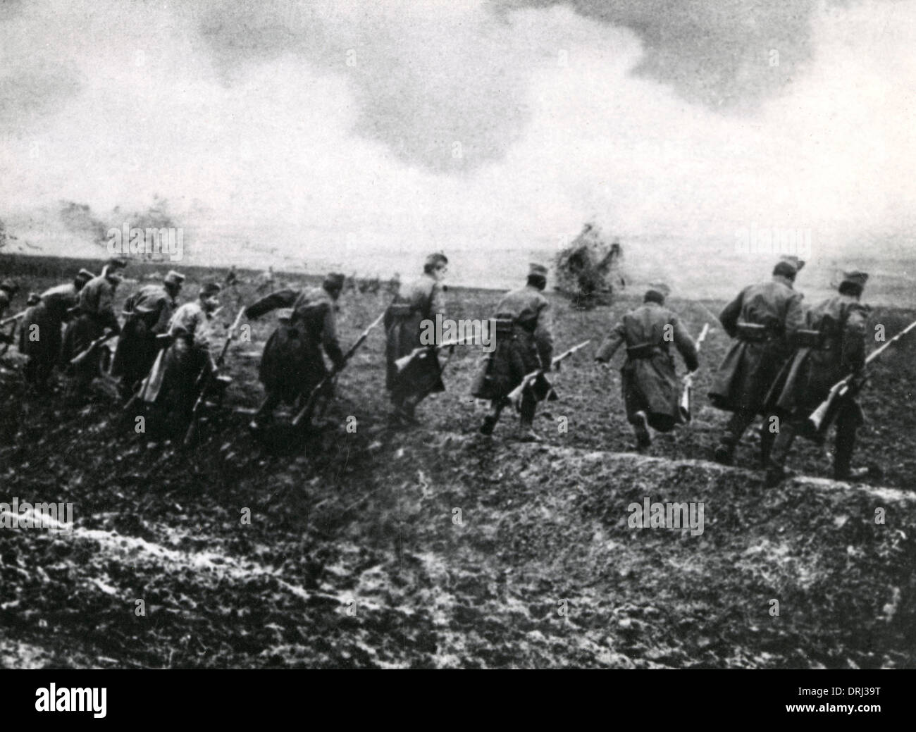 Le truppe serbe, Battaglia di Kolubara, Serbia, WW1 Foto Stock