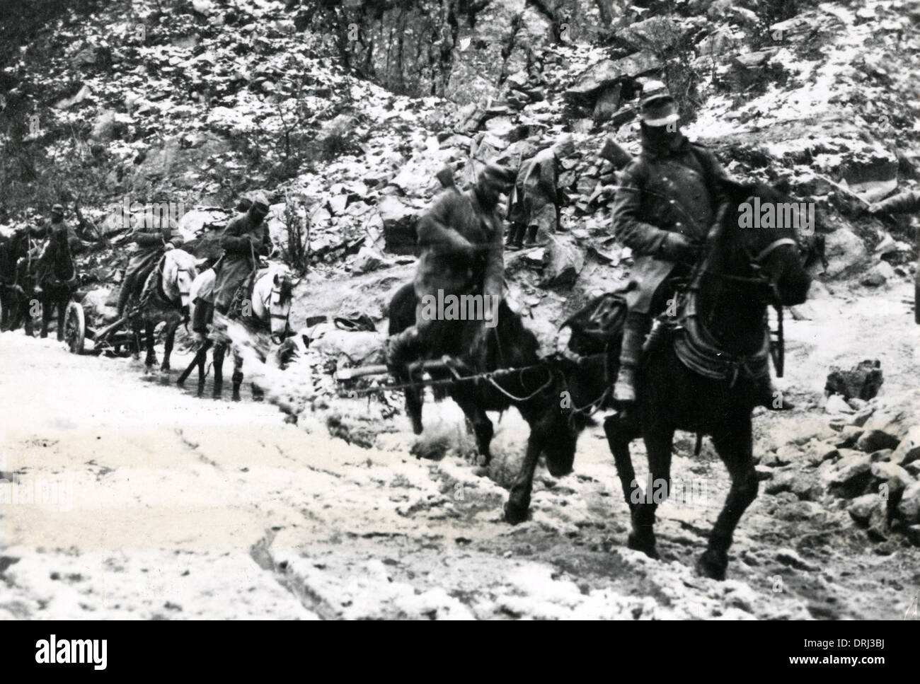 Artiglieria austriaca a batteria Prepolac, Serbia, WW1 Foto Stock