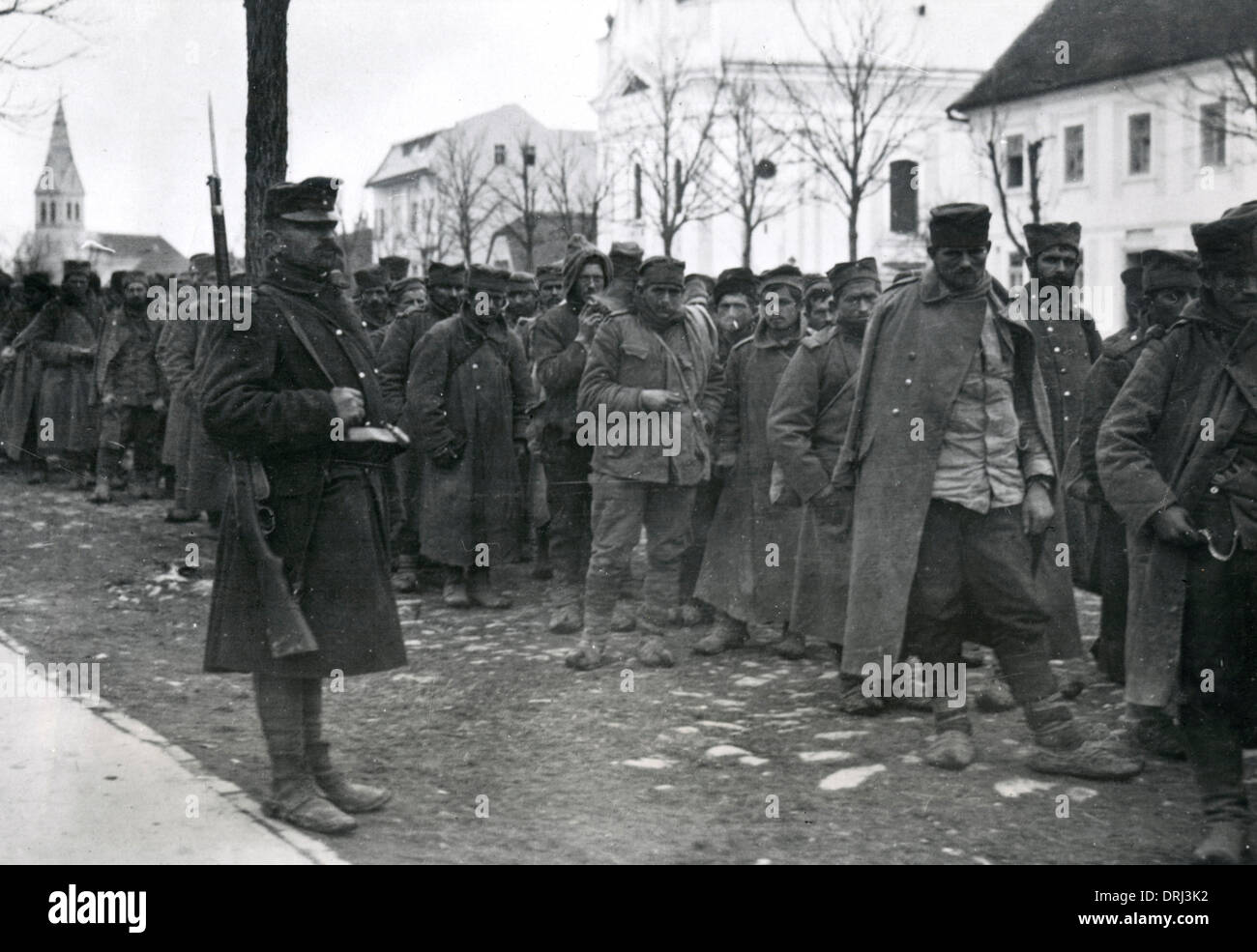 Catturate le truppe serbe, Mitovitza, Serbia, WW1 Foto Stock