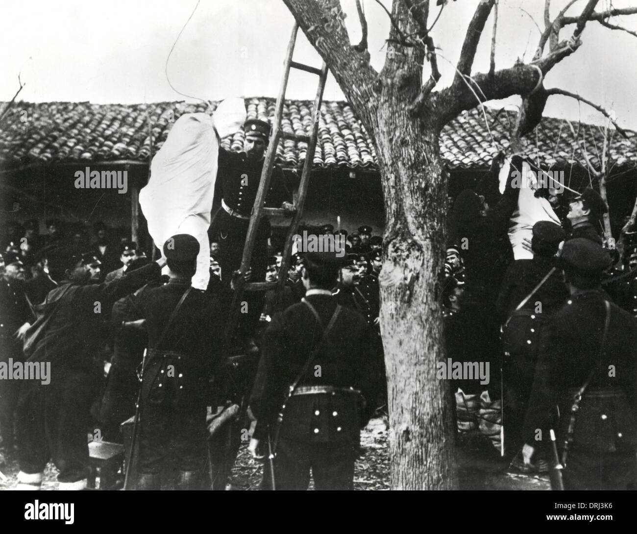 Esecuzione per impiccagione, fronte orientale, WW1 Foto Stock
