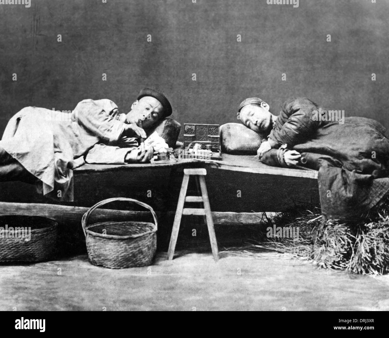 Due i fumatori di oppio, Cina Foto Stock