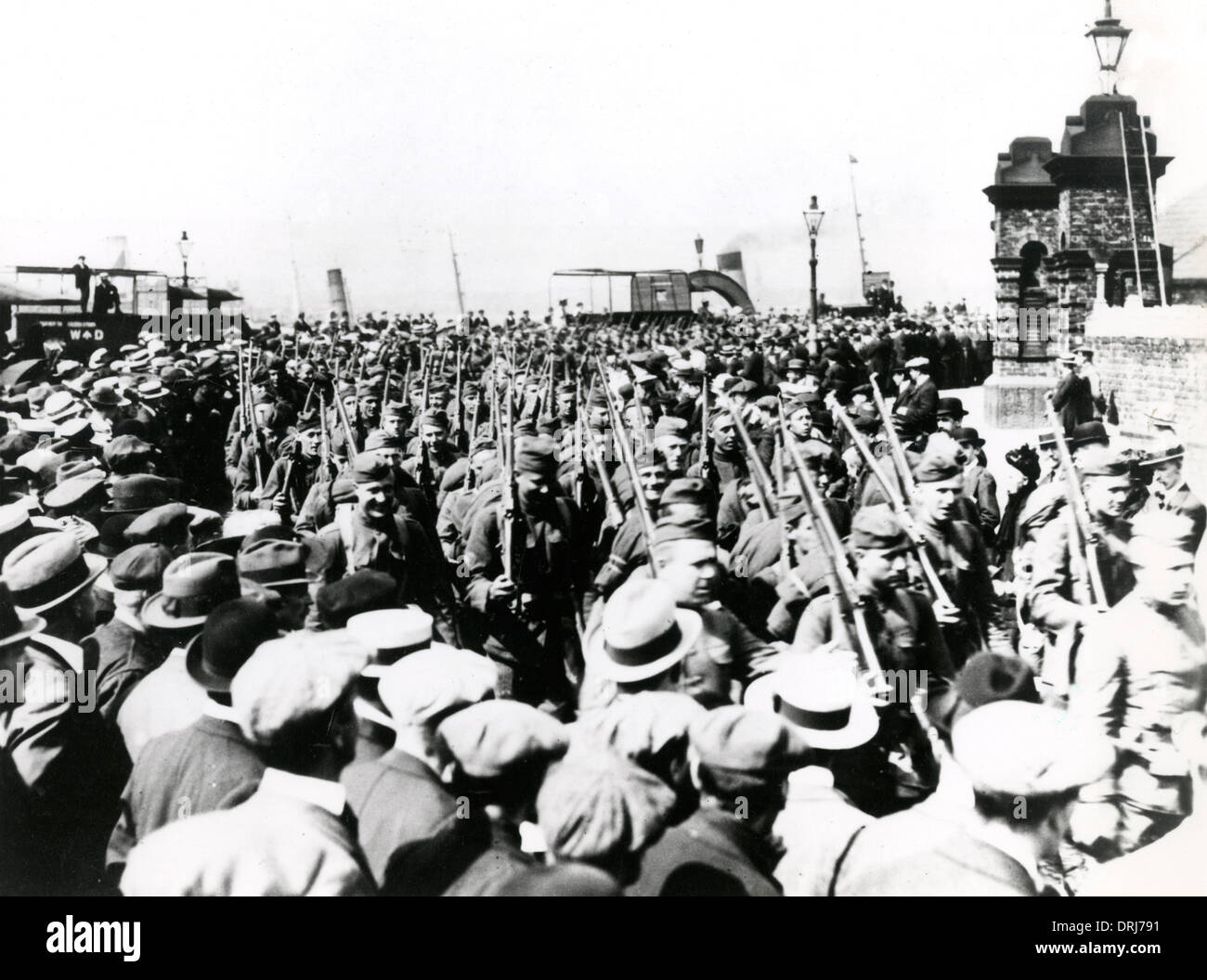 Truppe americane hanno marciato attraverso il Liverpool, WW1 Foto Stock