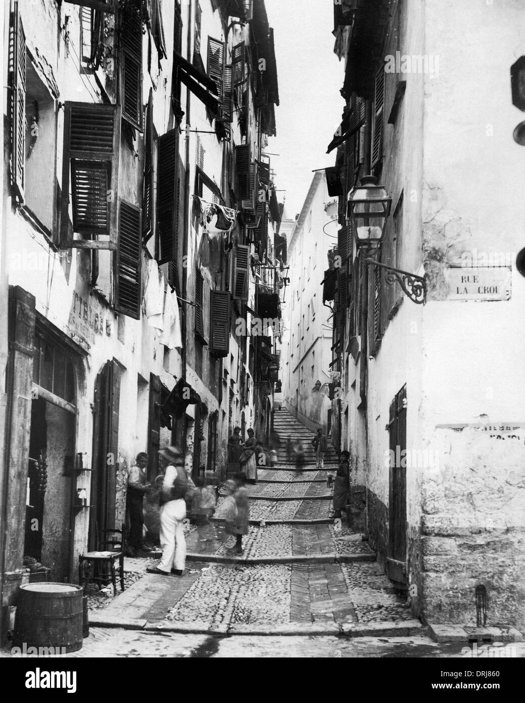 Strada nella vecchia Nizza, Francia Foto Stock